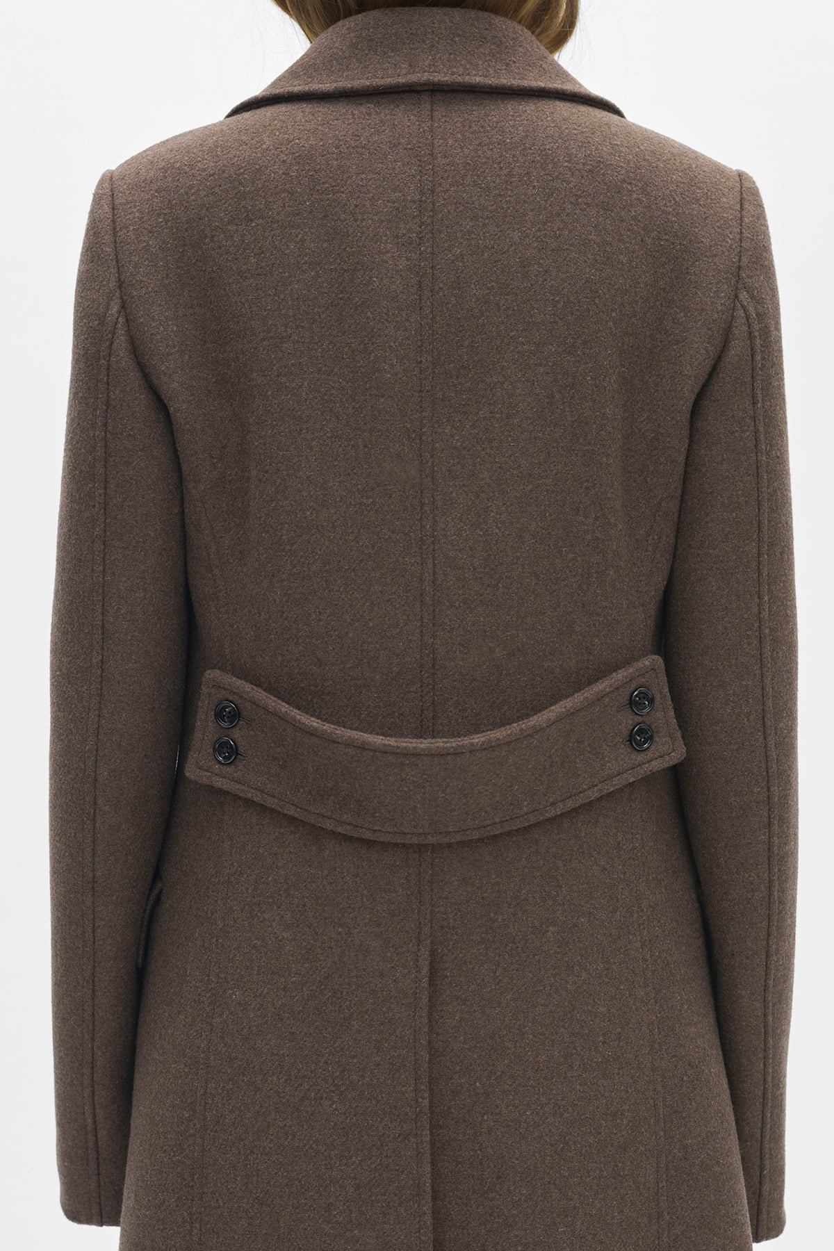 Agniet Long Fitted Double Breasted Coat - 4