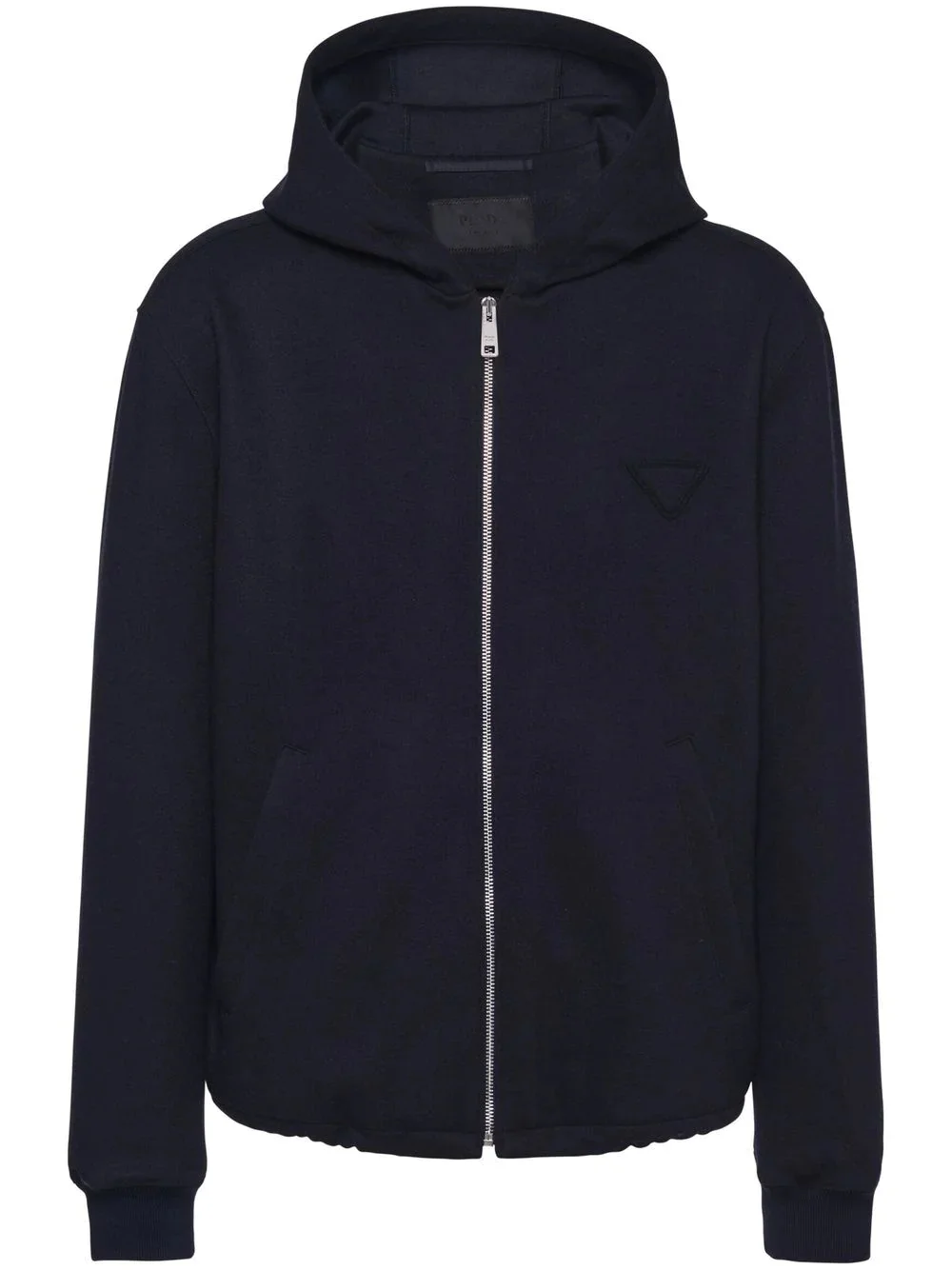 zip-front wool hoodie - 1