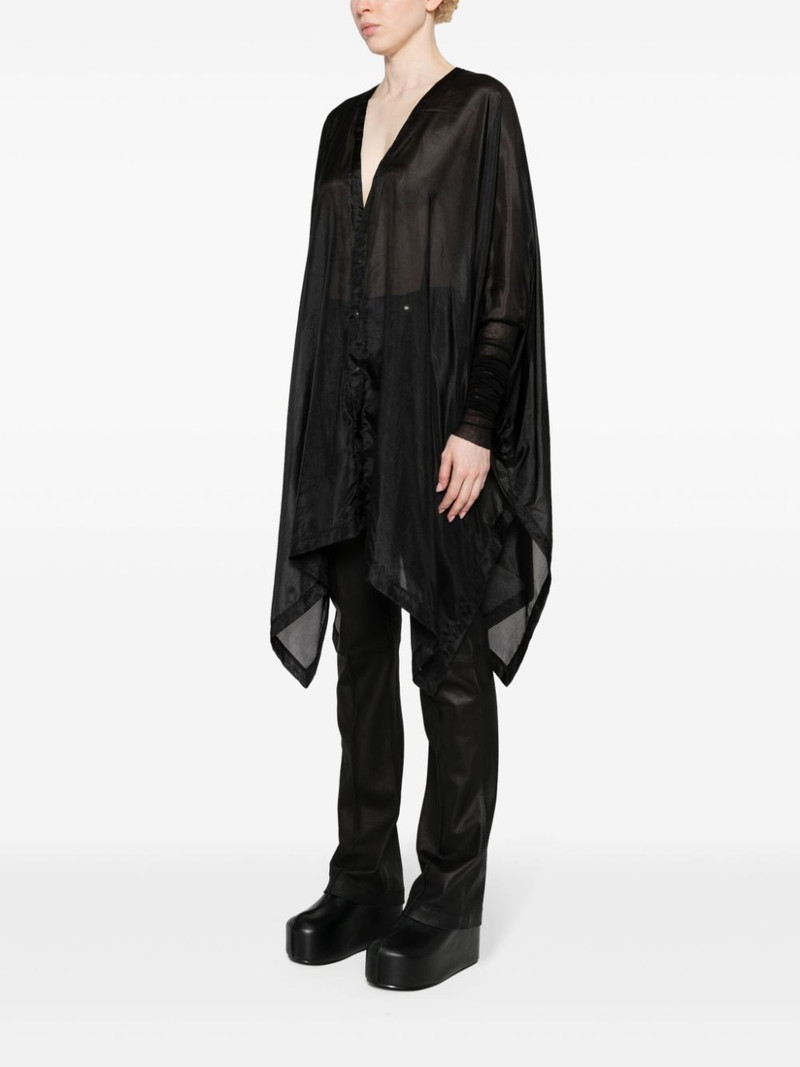 ribbed-sleeves silk shirt 3