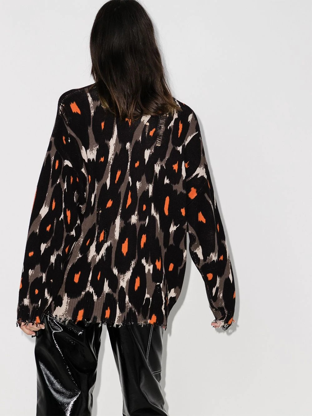 leopard oversized jumper - 3