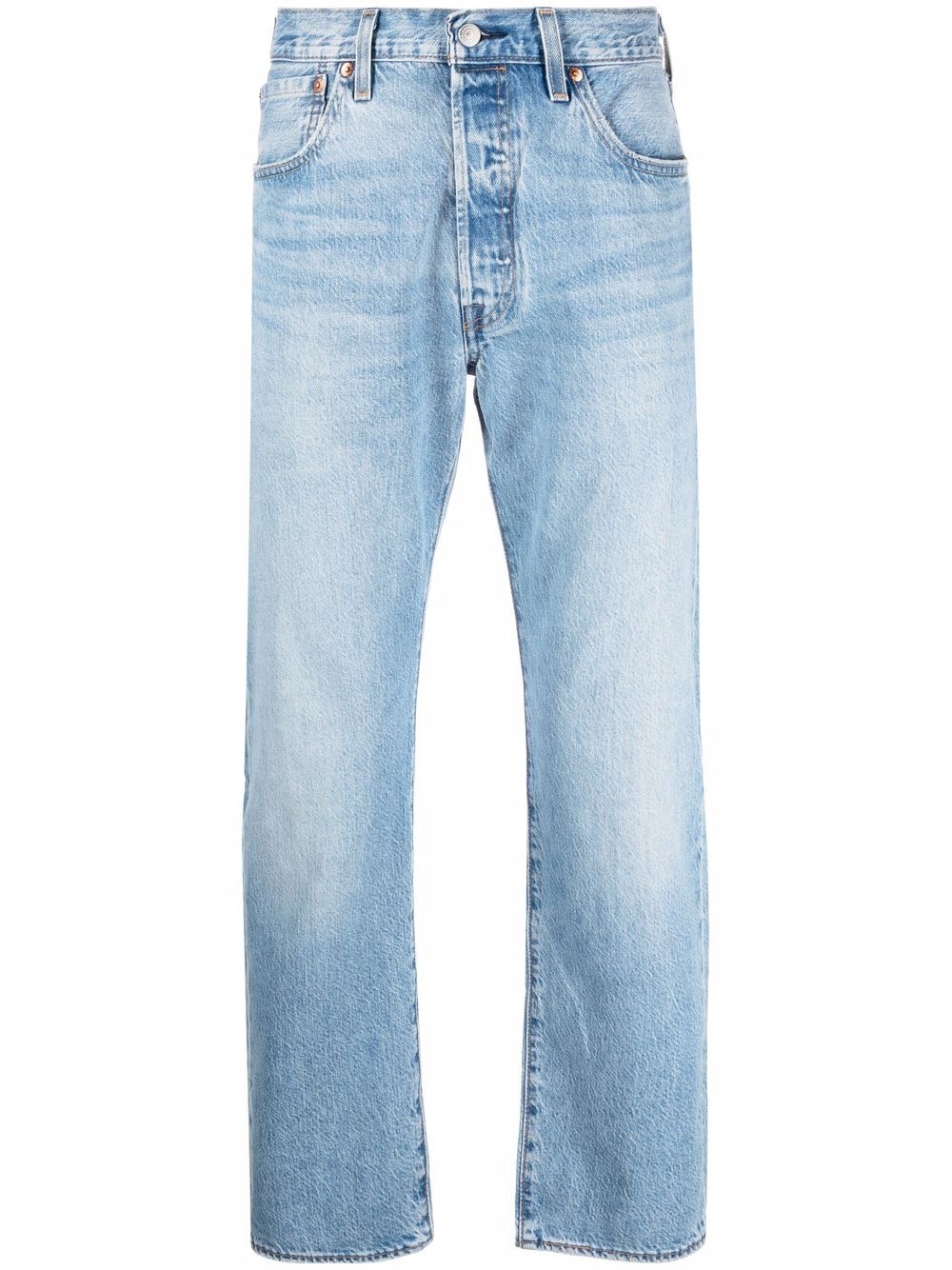 straight-leg light-wash jeans - 1