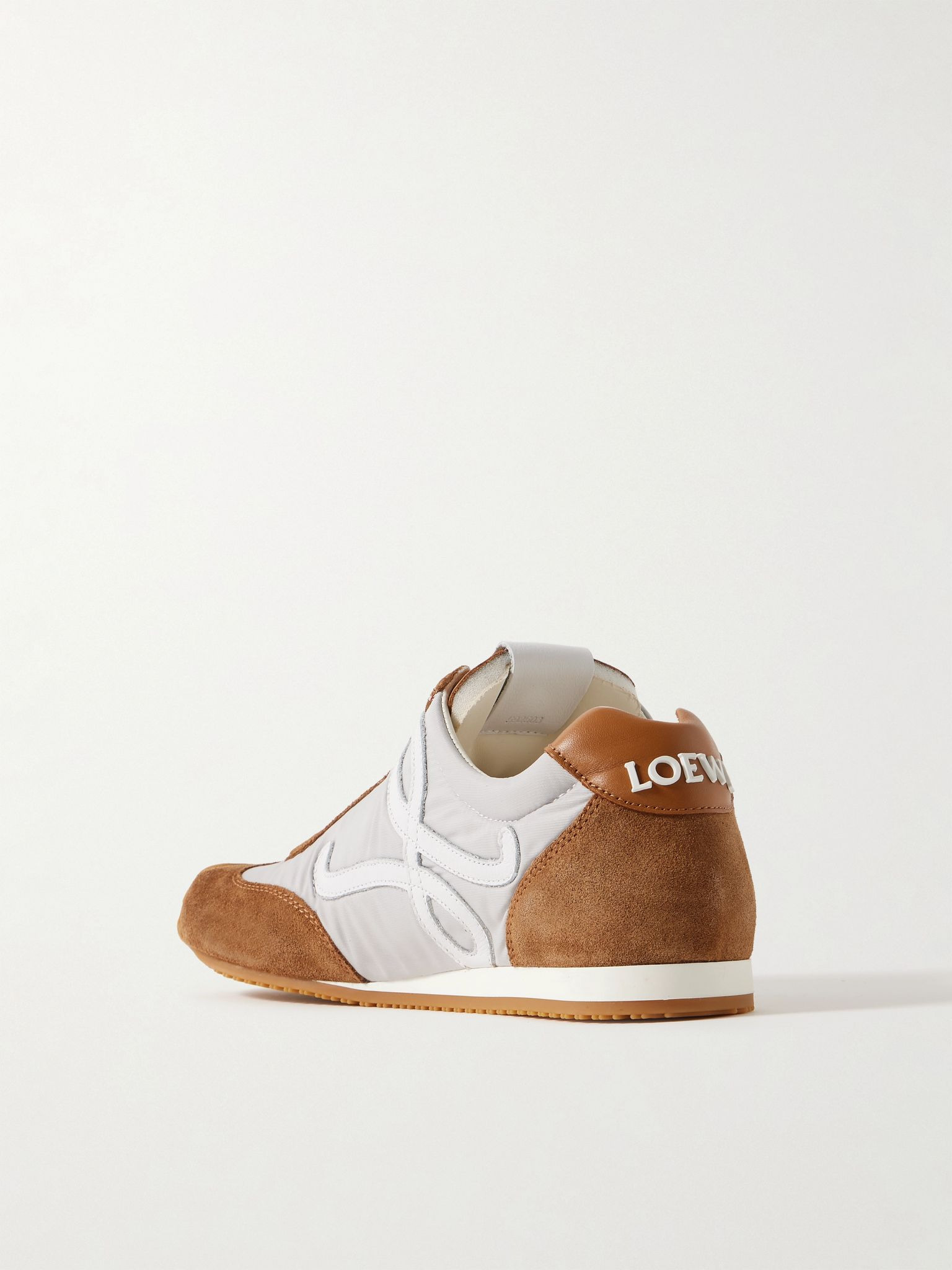 Ballet Runner 2.0 logo-appliquéd shell, suede and leather sneakers Brown - 3