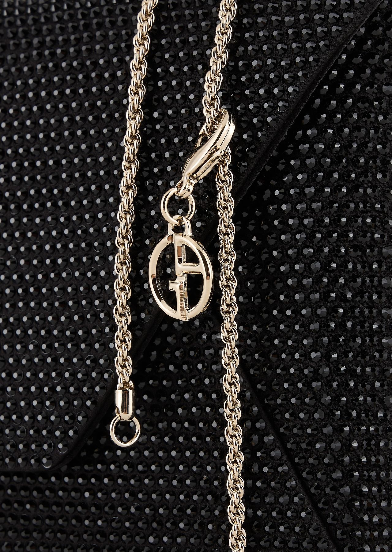 Small satin and rhinestone clutch bag - 5