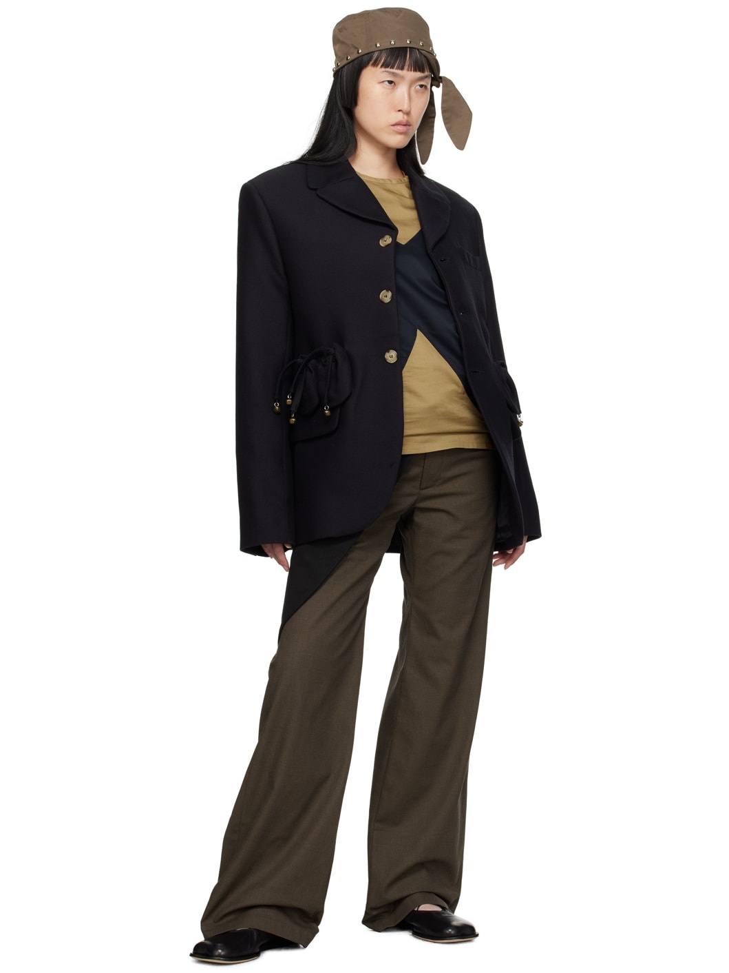 Beige & Black Baby Long Sleeve T-Shirt - 4