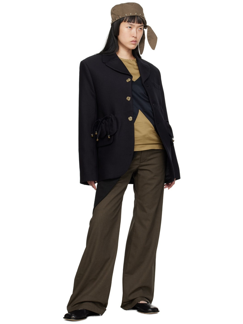 STRONGTHE Beige & Black Baby Long Sleeve T-Shirt outlook