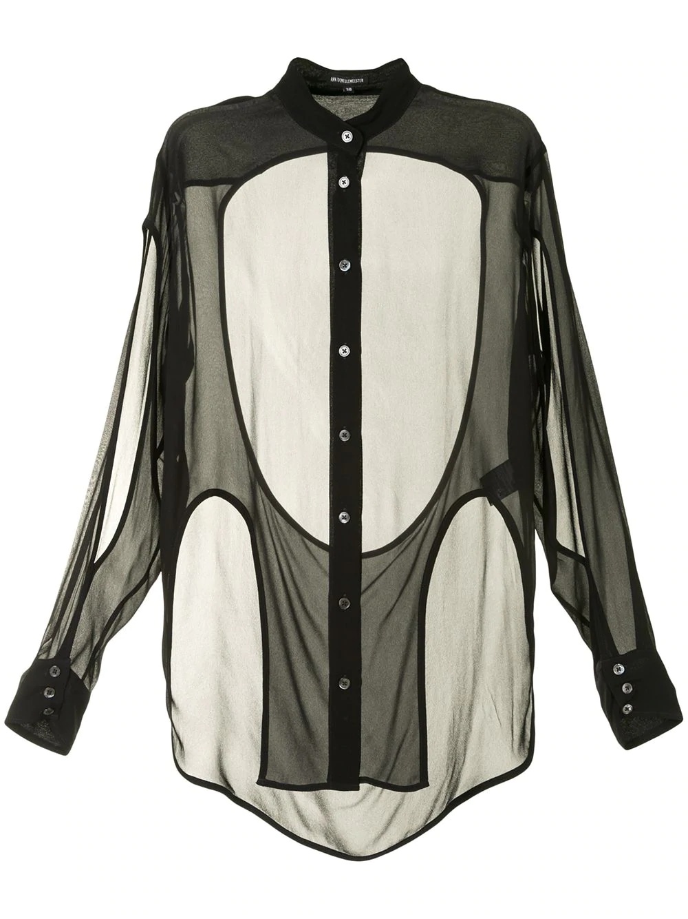 sheer open back shirt - 1