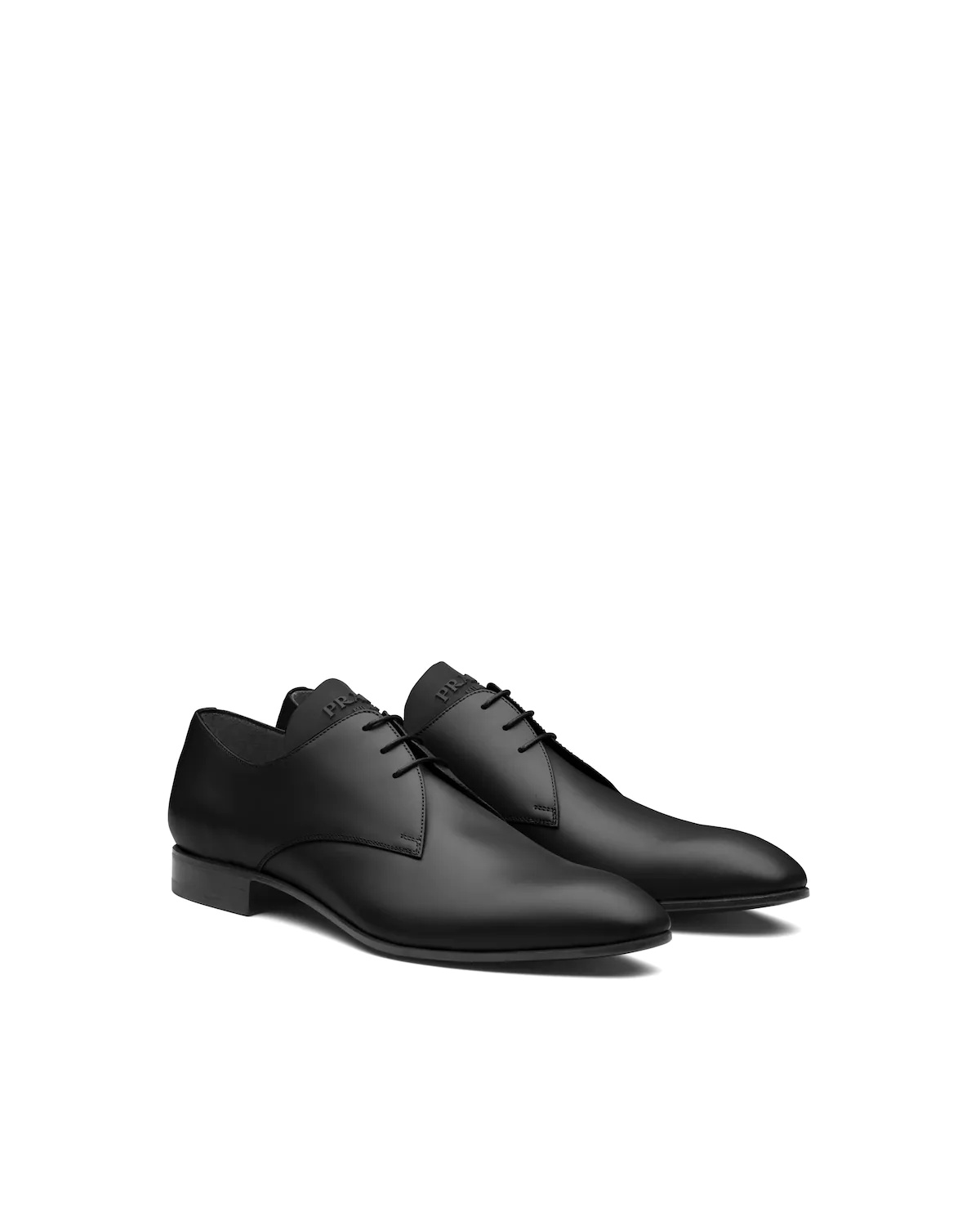 Brushed leather derby shoes - 1