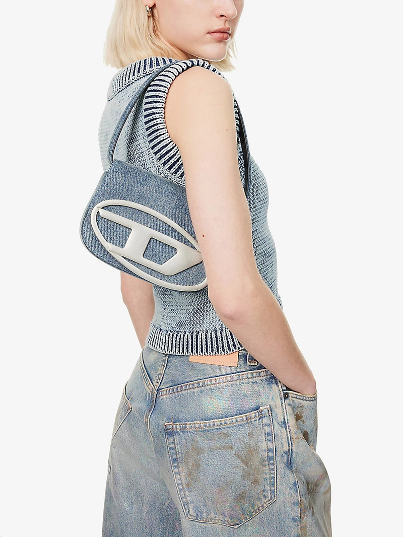Diesel 1DR Brand-Plaque Denim Shoulder Bag outlook