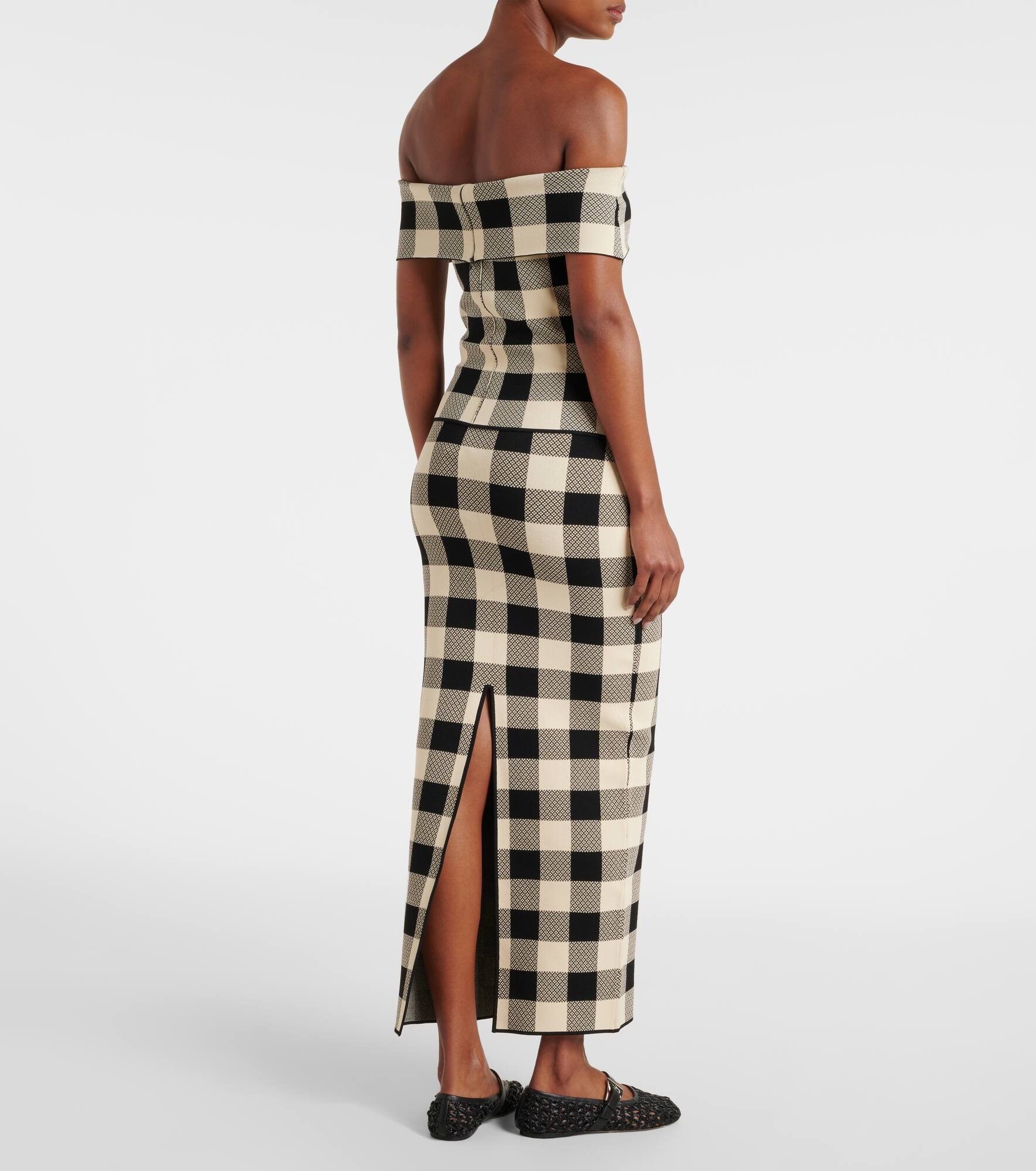 Pippa checked off-shoulder top - 3
