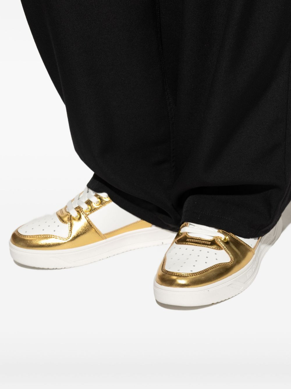 metallic-panel sneakers - 5