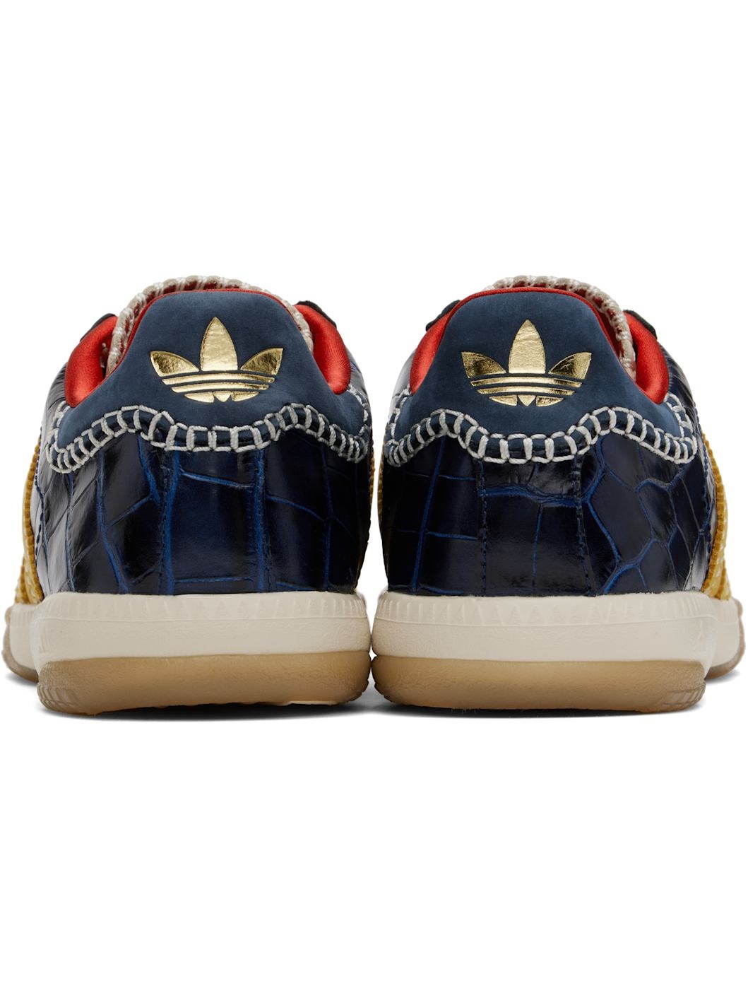 Yellow & Navy adidas Originals Edition MN Samba Sneakers - 2