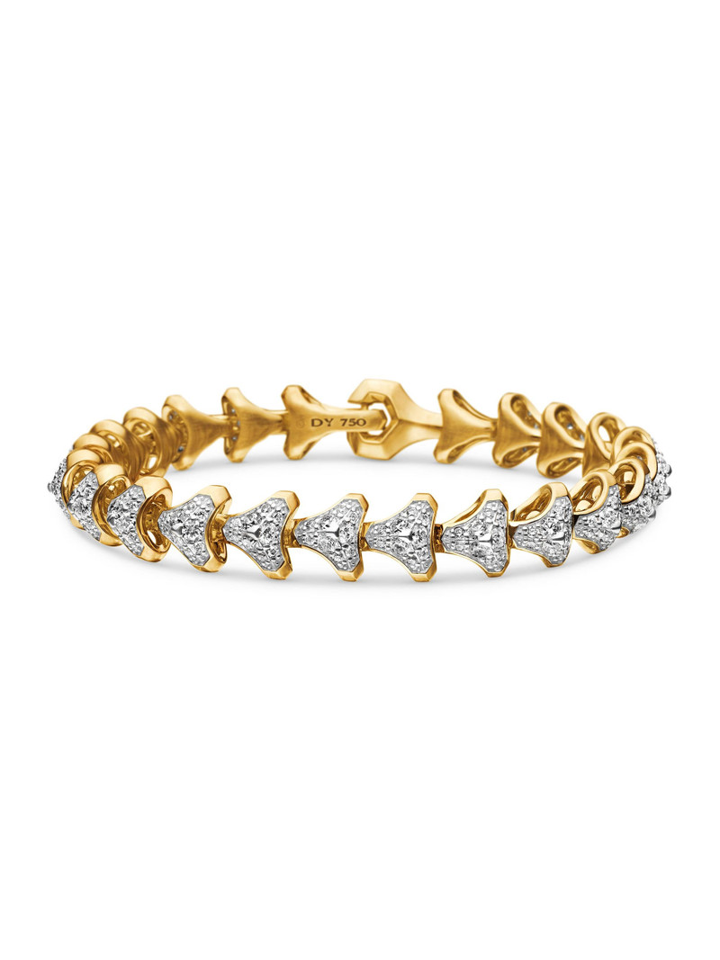 Men's Armory Link Bracelet in 18K Yellow Gold - Diamond 4
