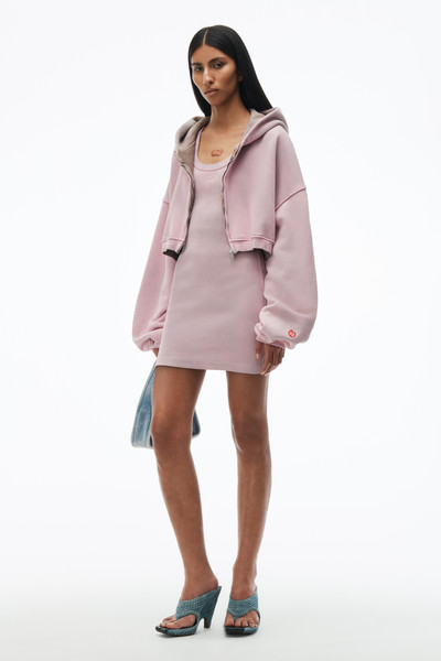 Alexander Wang Crop Zip Up Hoodie in Classic Terry outlook