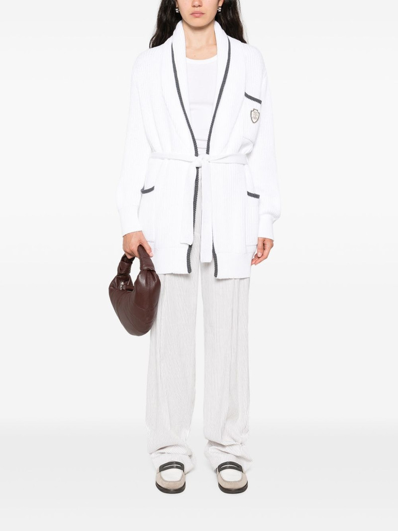 Brunello Cucinelli logo-patch cardigan outlook