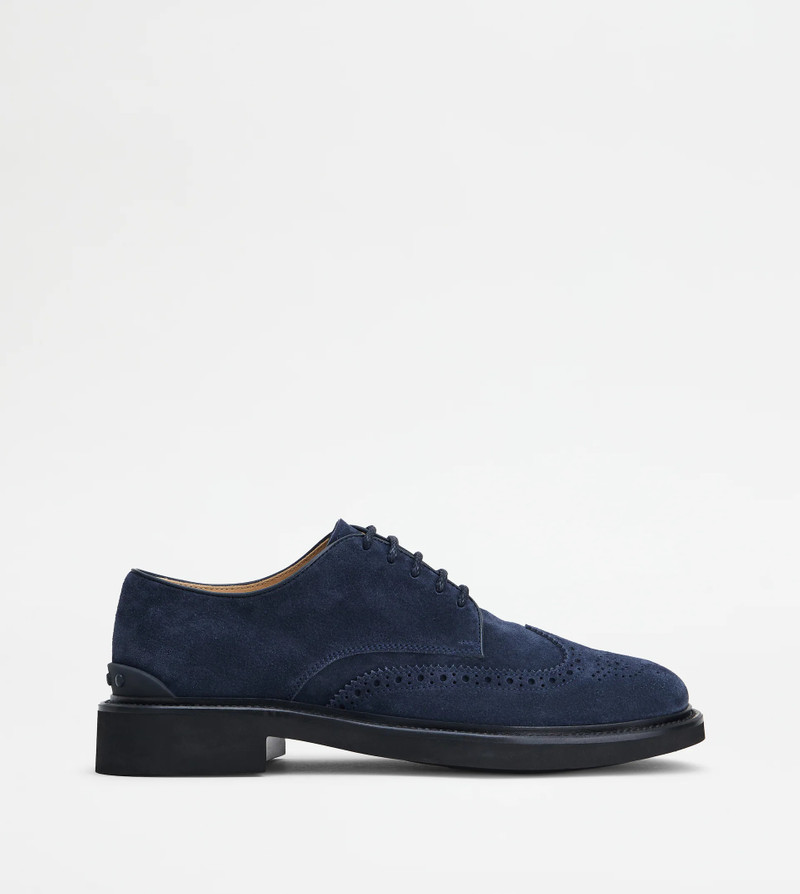 LACE-UPS IN SUEDE - BLUE 1