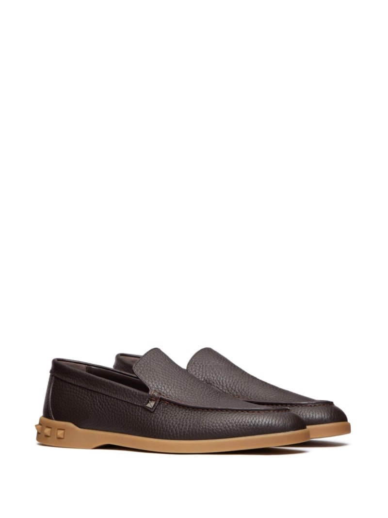 stud-detail leather loafers - 2