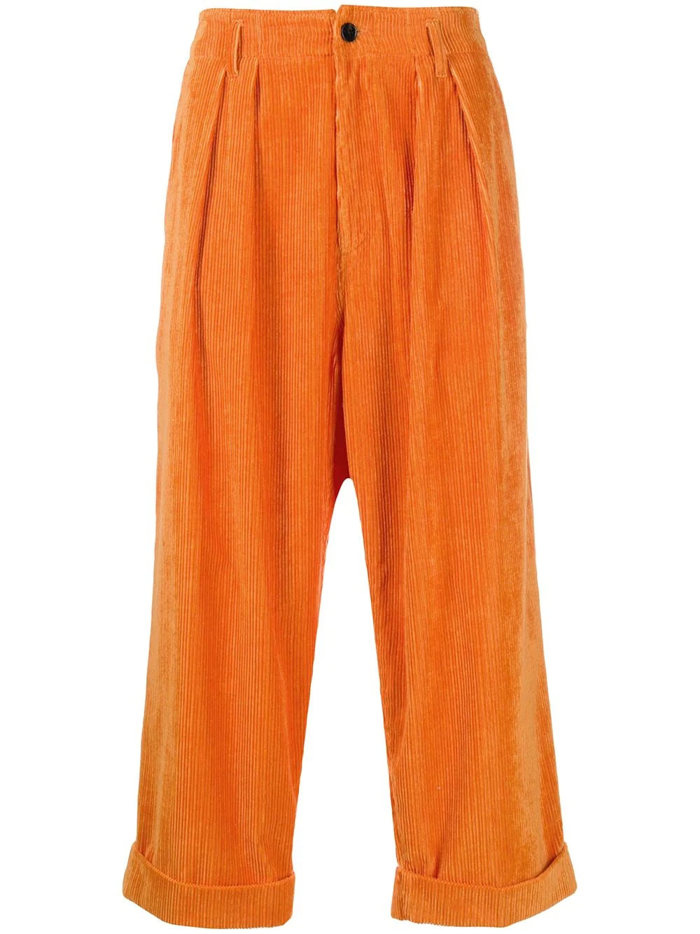 TOKYO wide-leg cropped corduroy trousers - 1