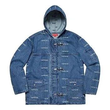 Supreme SS19 Logo Denim Turnout Jacket Denim Logo SUP-SS19-653 - 1