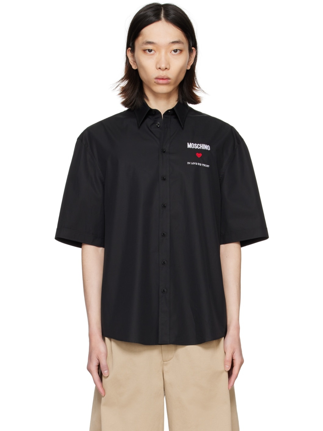 Black Embroidered Shirt - 1