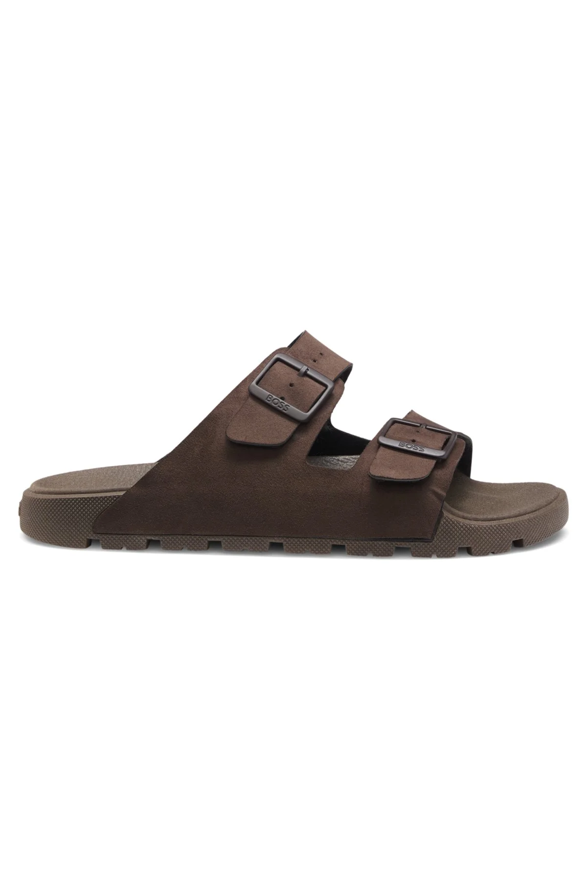 TWIN-STRAP SLIDES WITH BRANDED BUCKLES - 1