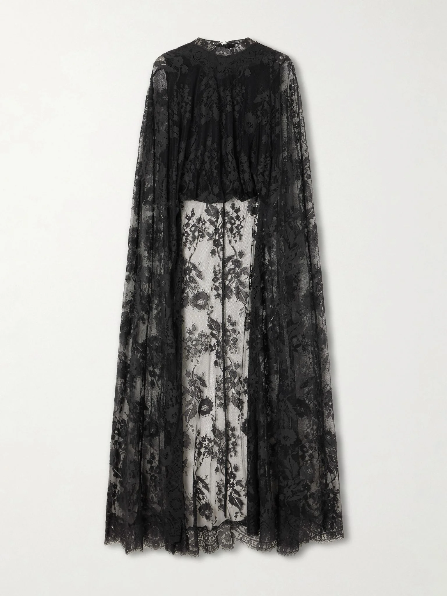 Valiant cropped cape-effect lace blouse Black - 1