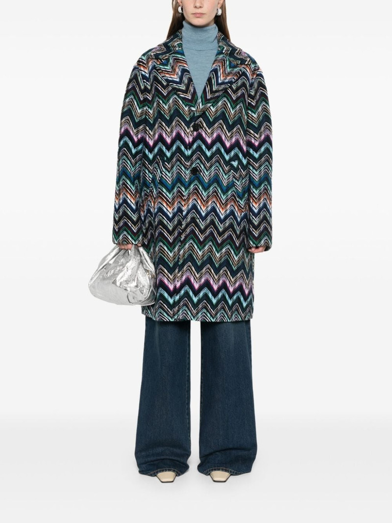 Missoni chevron-knit coat outlook