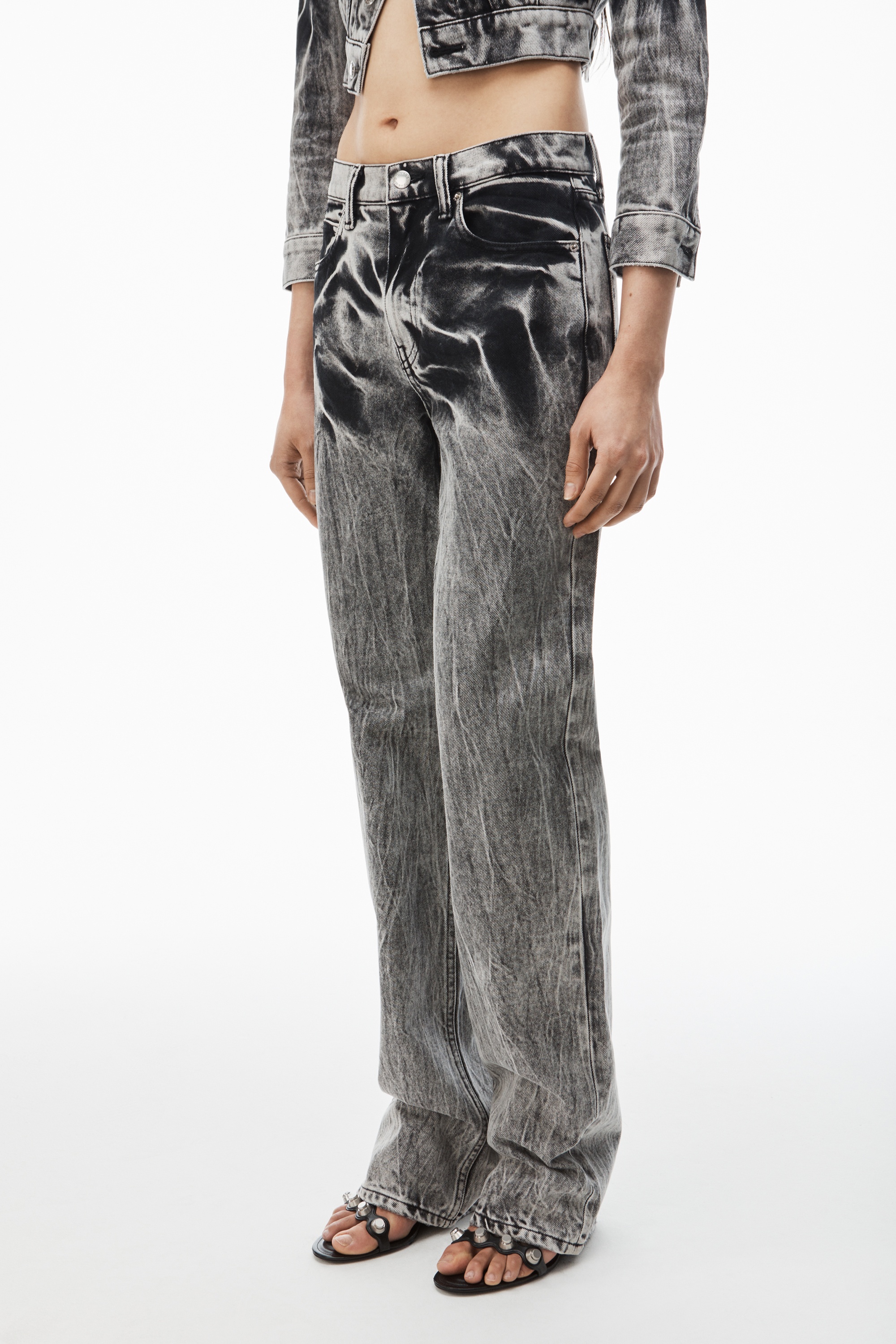 blade logo-embroidered ez mid-rise wide-leg jeans - 3