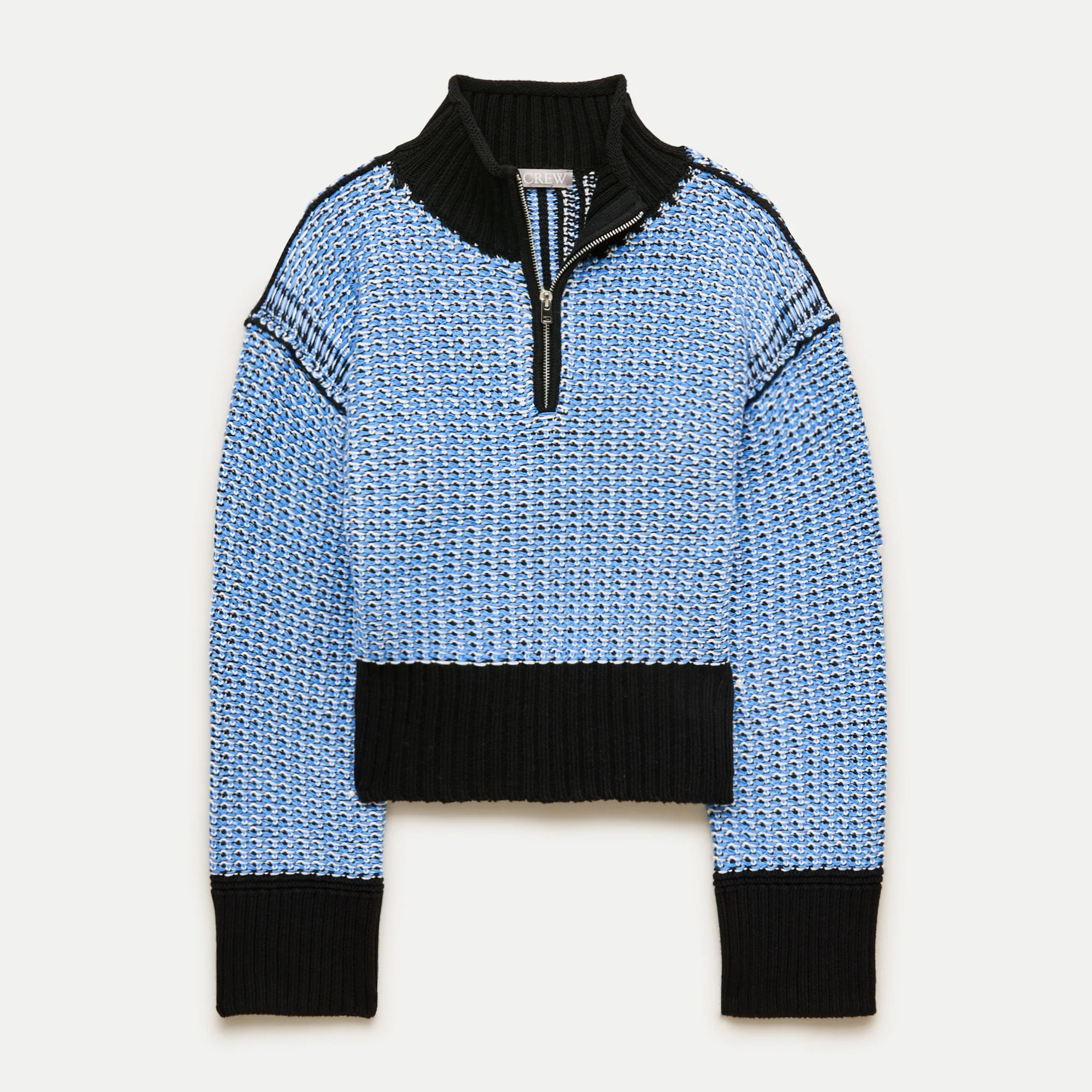 Tiny Rollneck™ in colorblock tweed stitch - 1