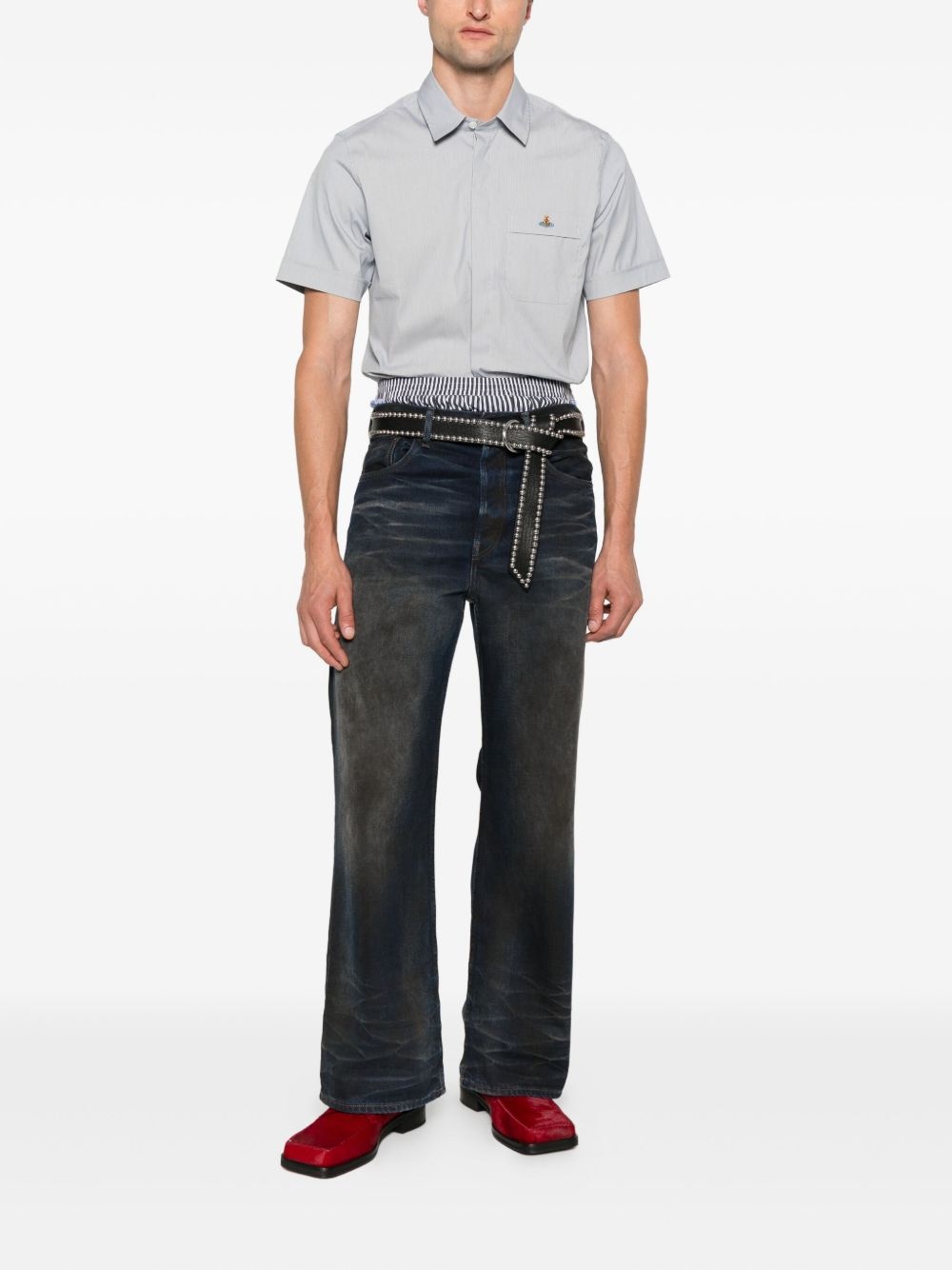 Orb-embroidered short-sleeve shirt - 2