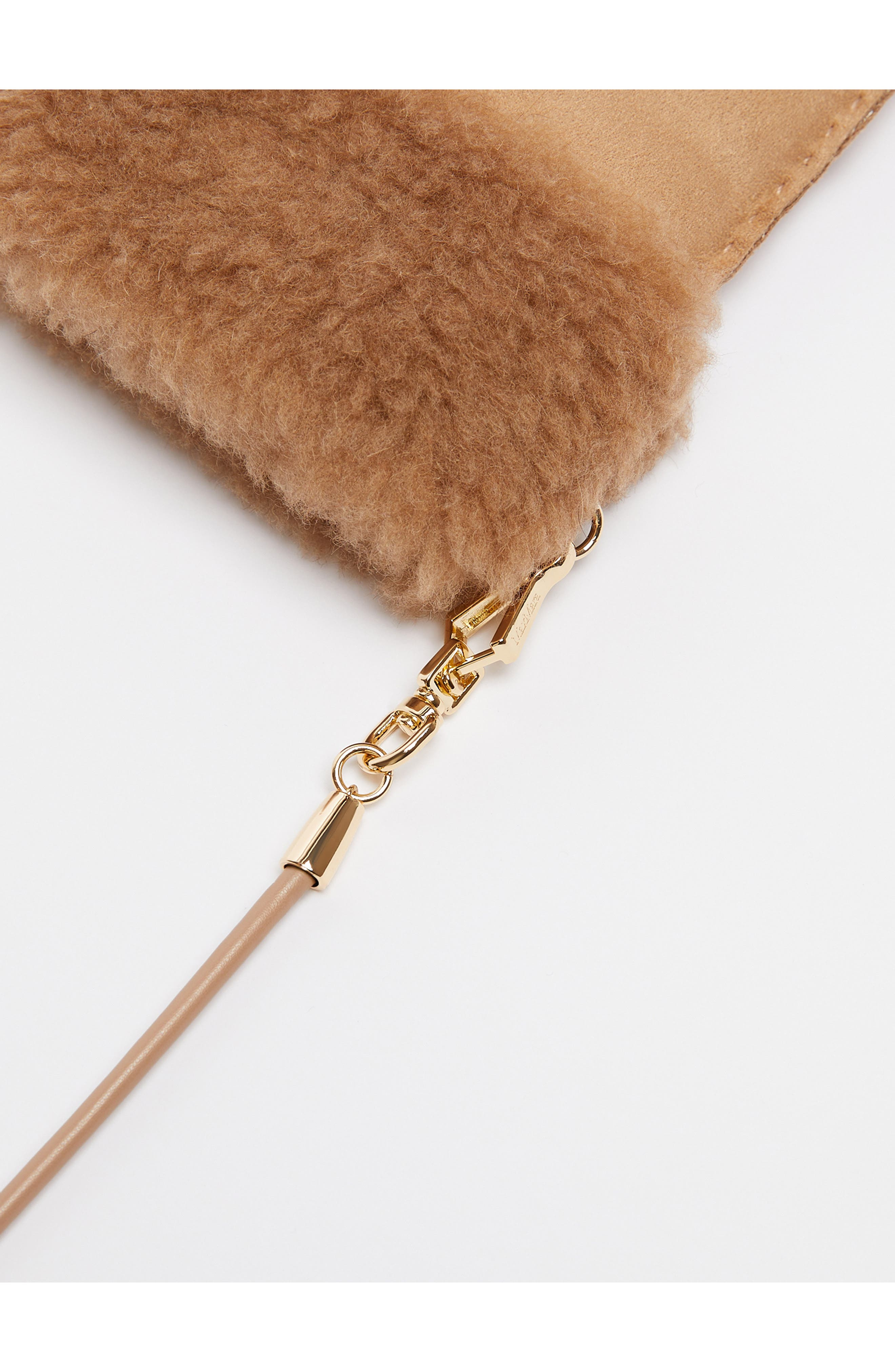 Max Mara Sand Faux Fur Lined Mittens in Camel at Nordstrom - 3