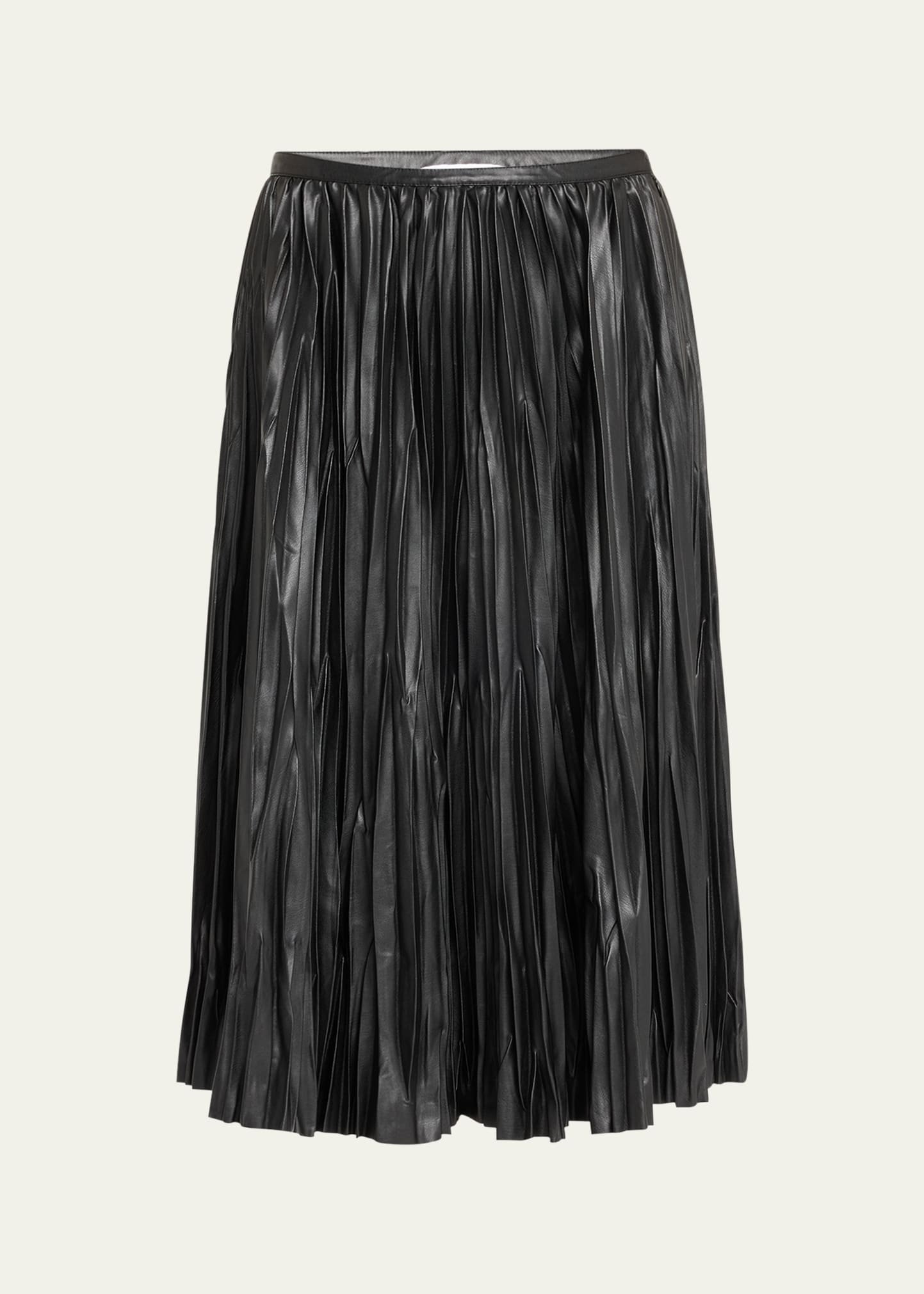 Rosalyn Pleated Faux-Leather Skirt - 1