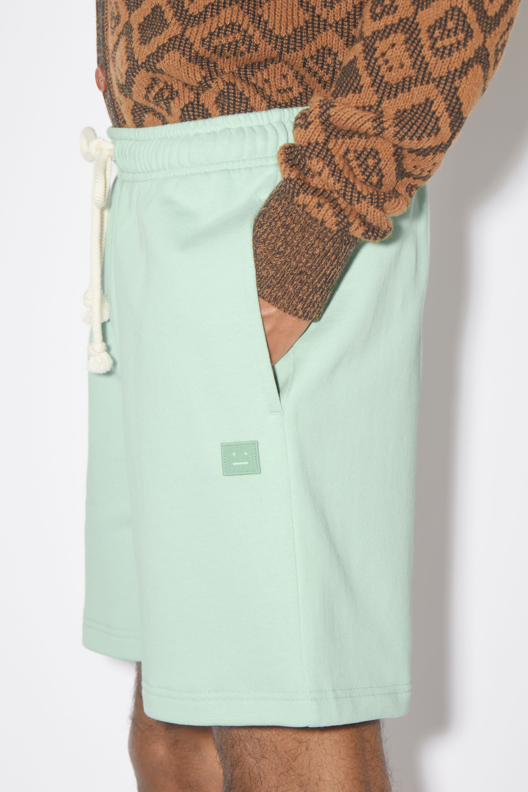 Cotton sweat shorts - Soft green - 4