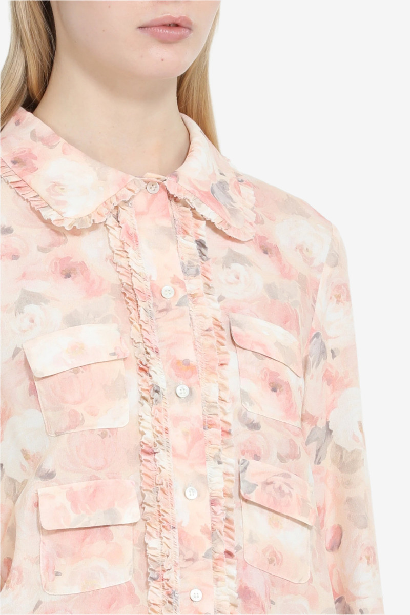 FLORAL PRINT SHIRT WITH MINI RUFFLES AND POCKETS 5