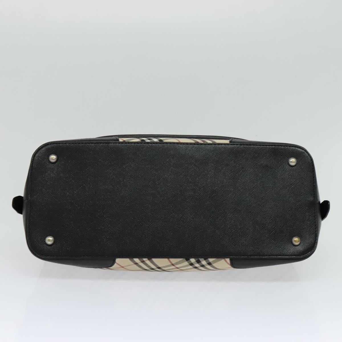 Burberry Nova Check Hand Bag Canvas Beige Black - 5