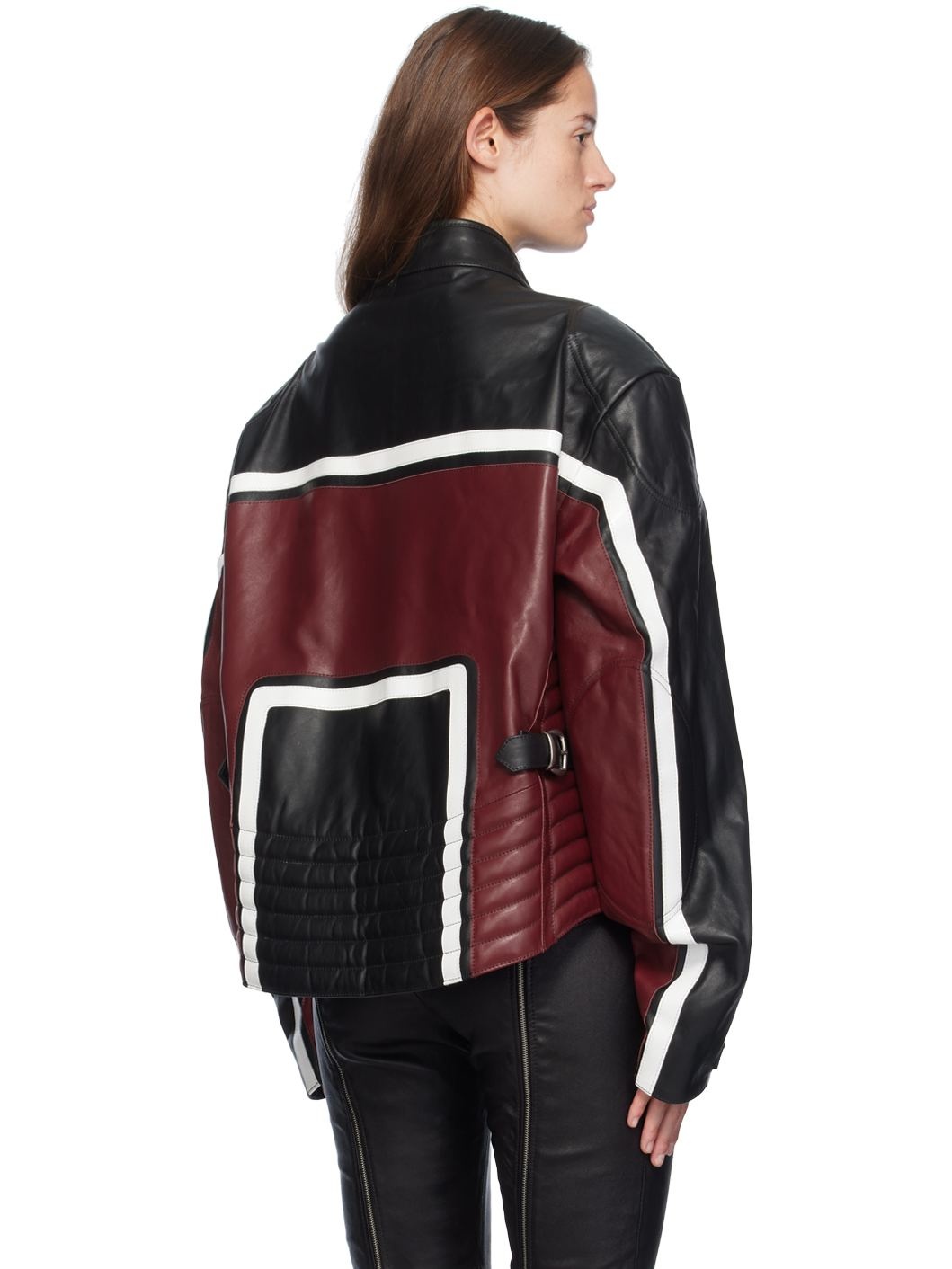 Black & Red Racing Leather Jacket - 3