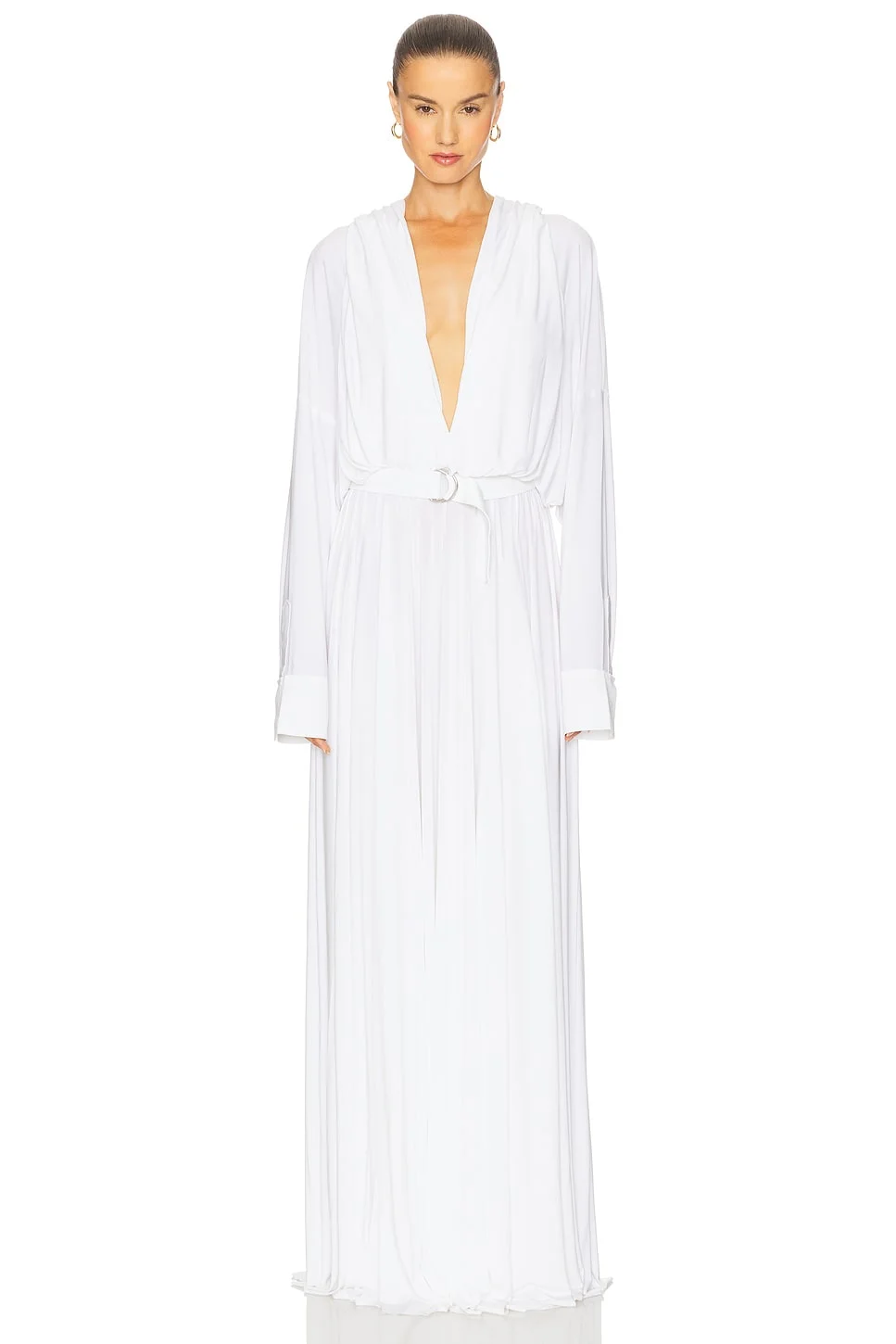 Hooded Super Oversized NK Shirt Flared Gown - 1