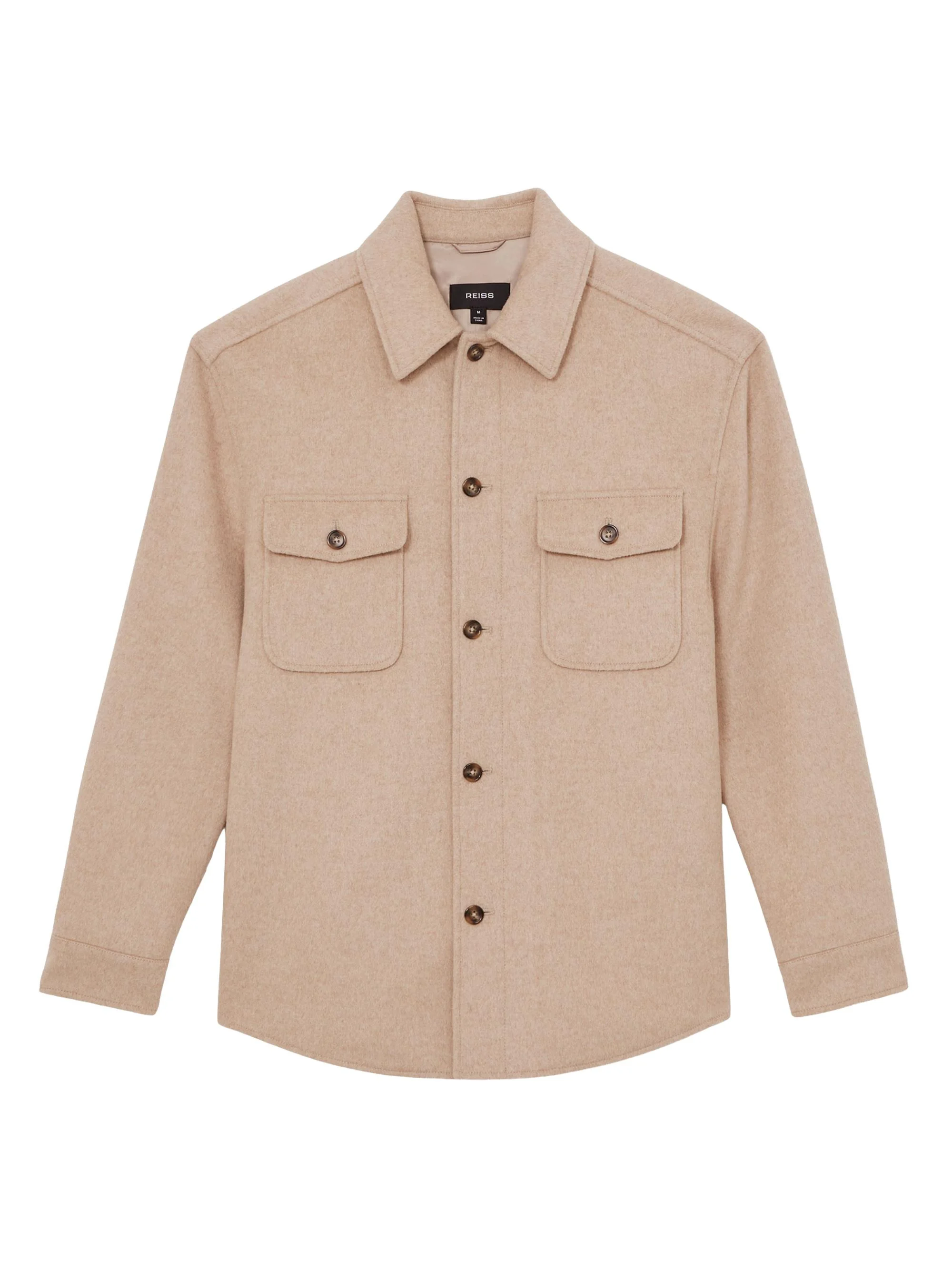Men's Liam Wool-Blend Overshirt - Oatmeal Brown - 1