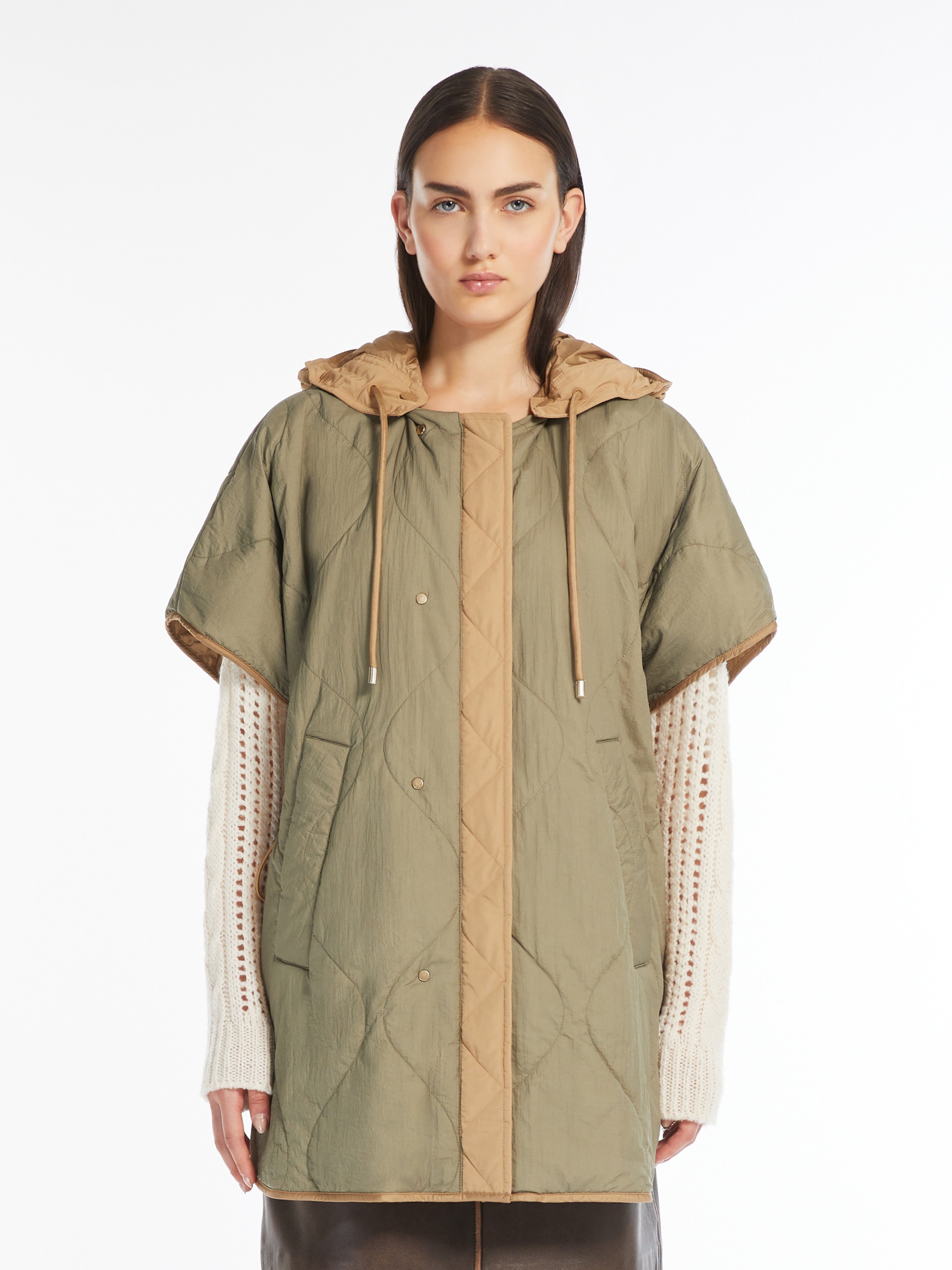 EGEMONE Water-repellent reversible canvas cape - 6