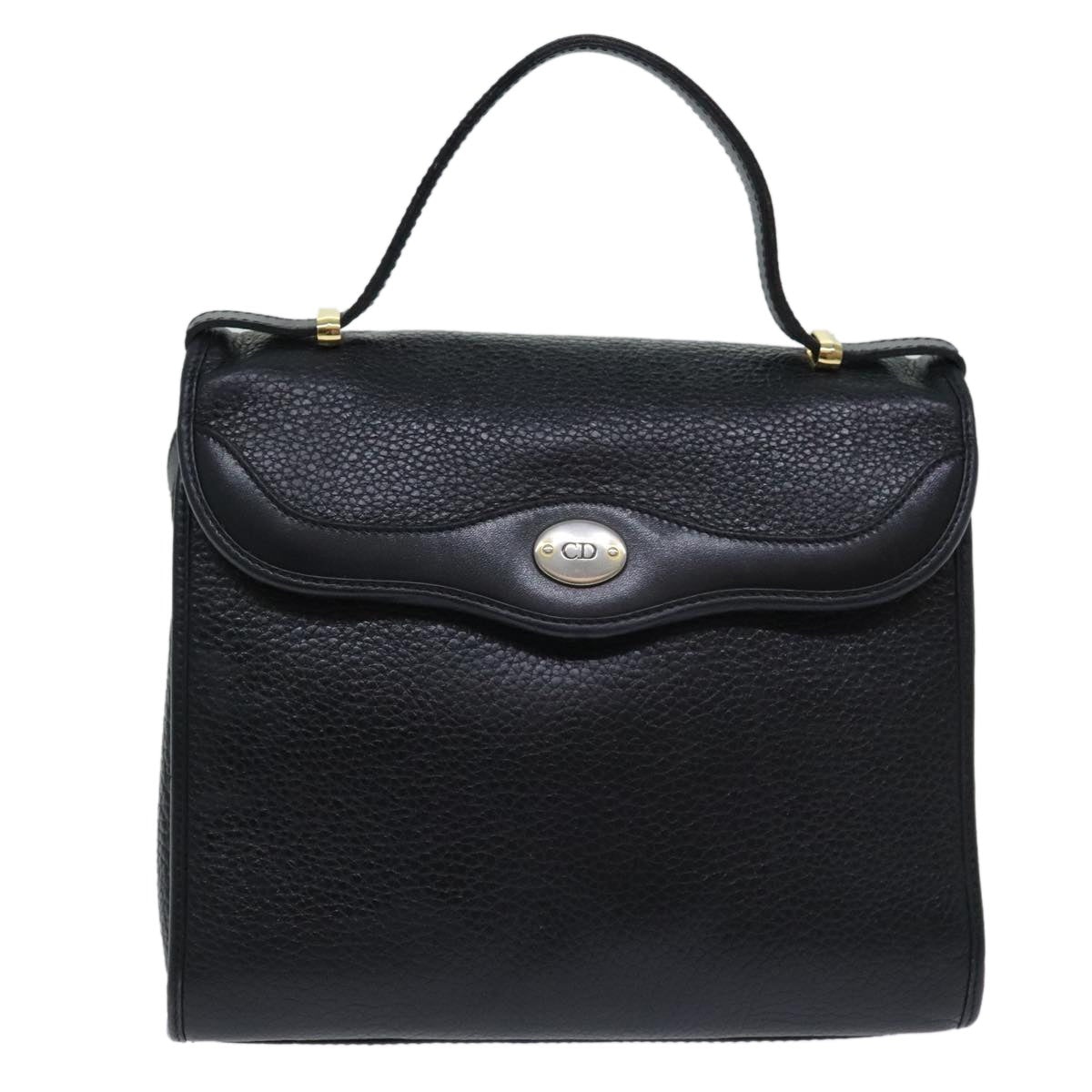 DIOR Hand Bag Leather Black Gold - 13