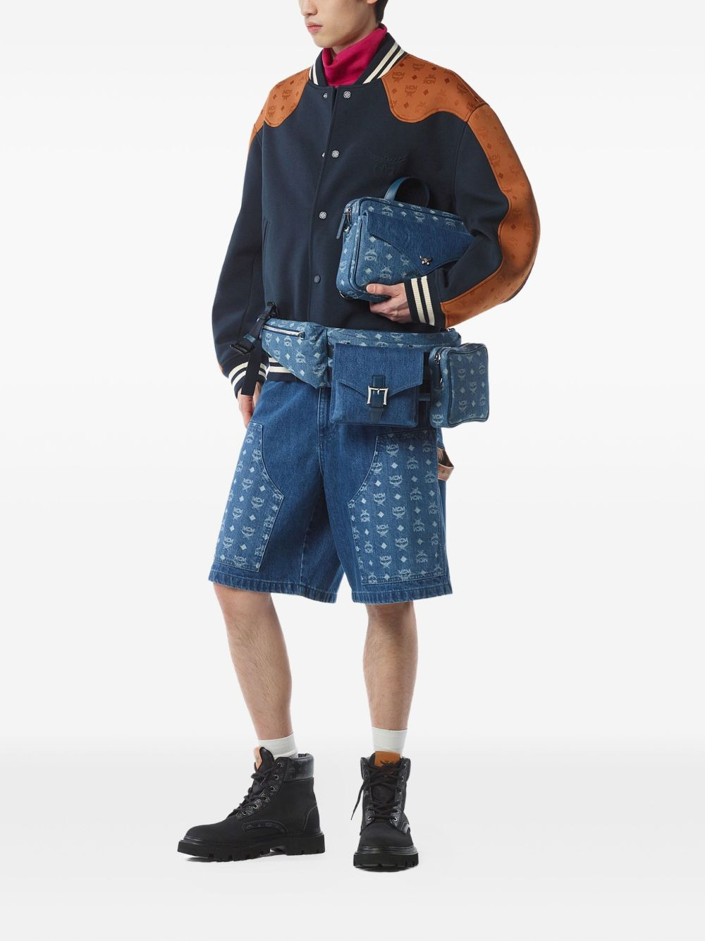 large Aren monogram-jacquard denim multi-backpack - 2
