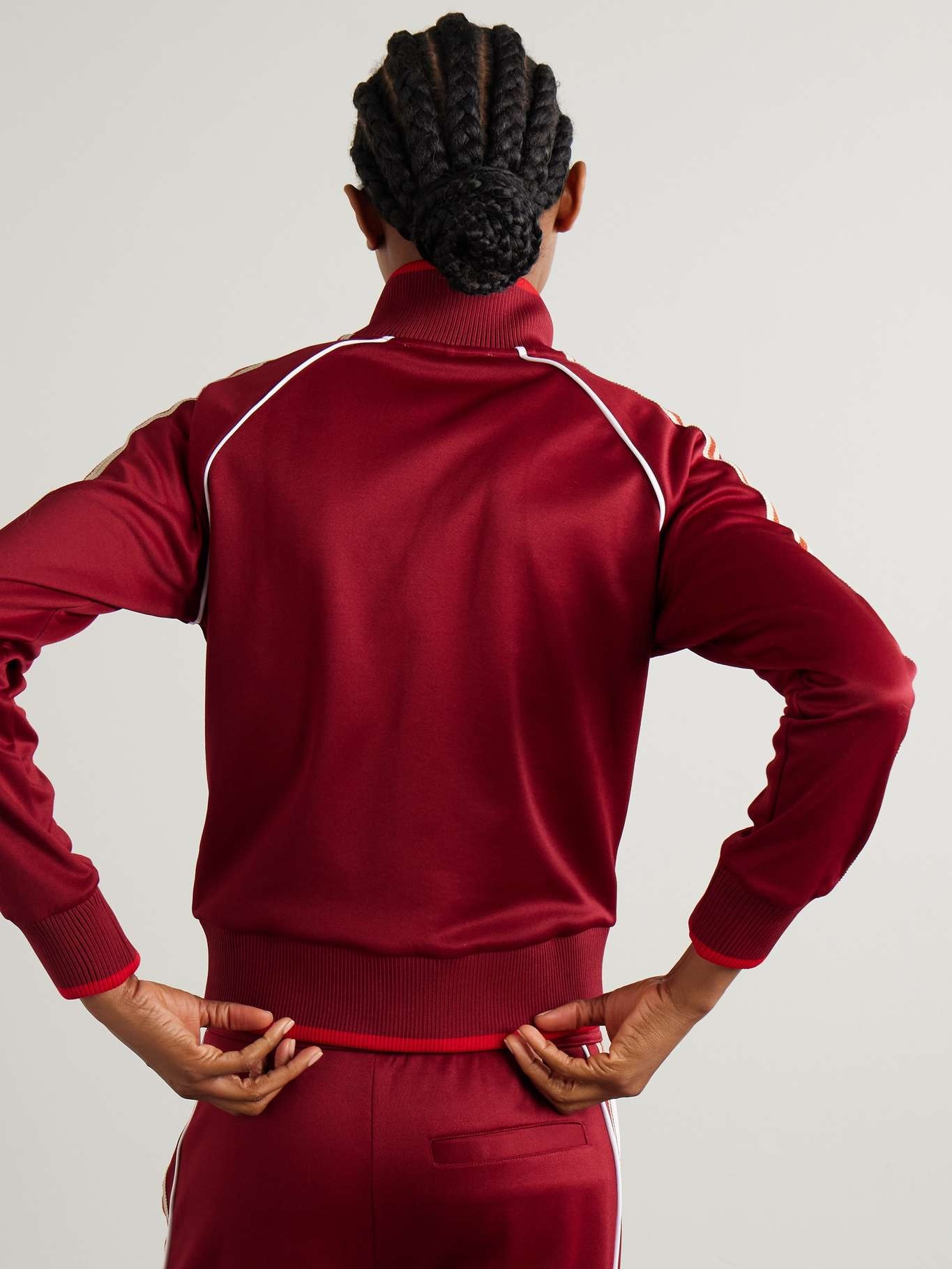 Shine embroidered striped jersey track jacket - 3