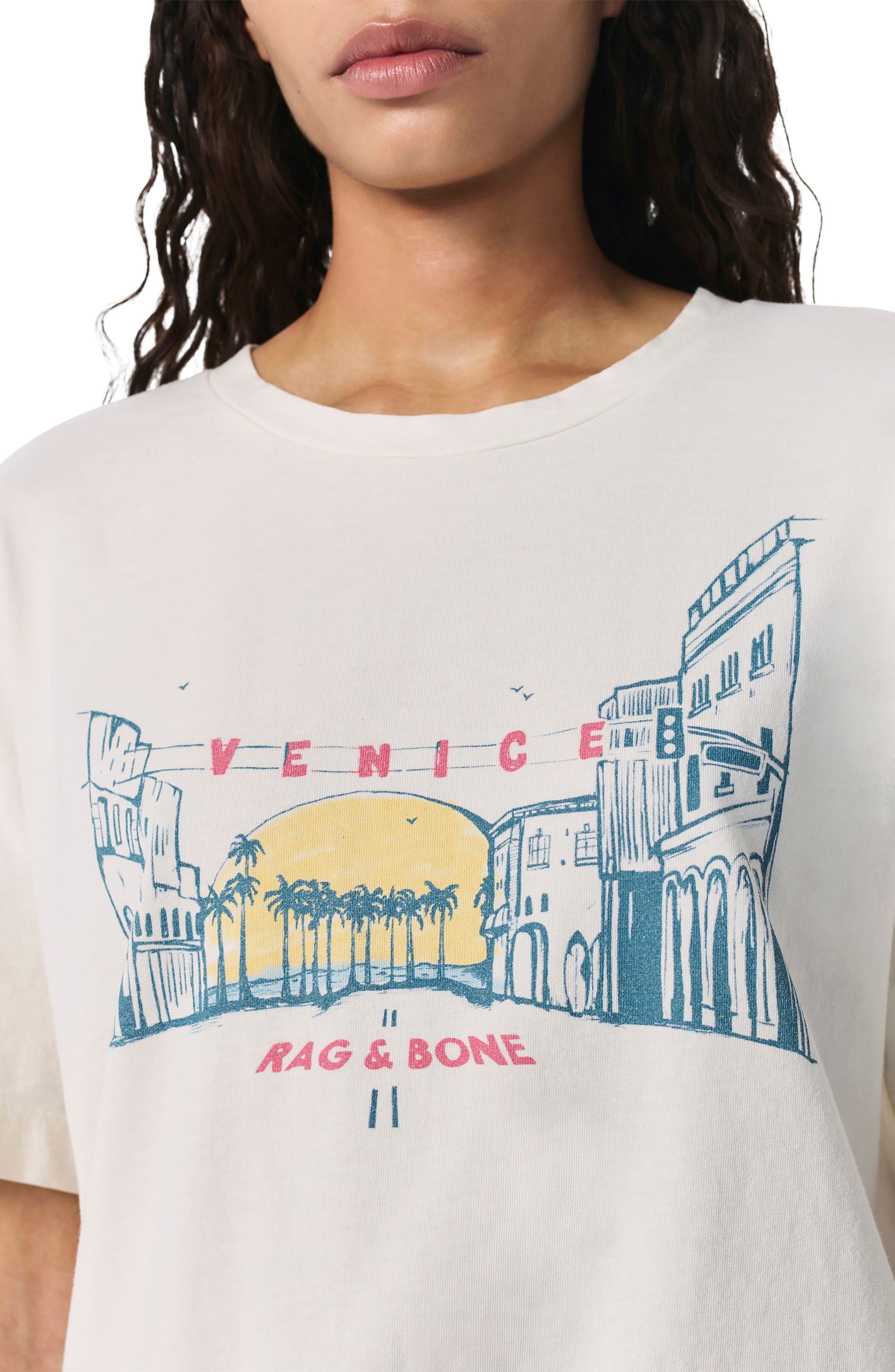 rag & bone Venice Beach Cotton Graphic T-Shirt in Chalk at Nordstrom - 3