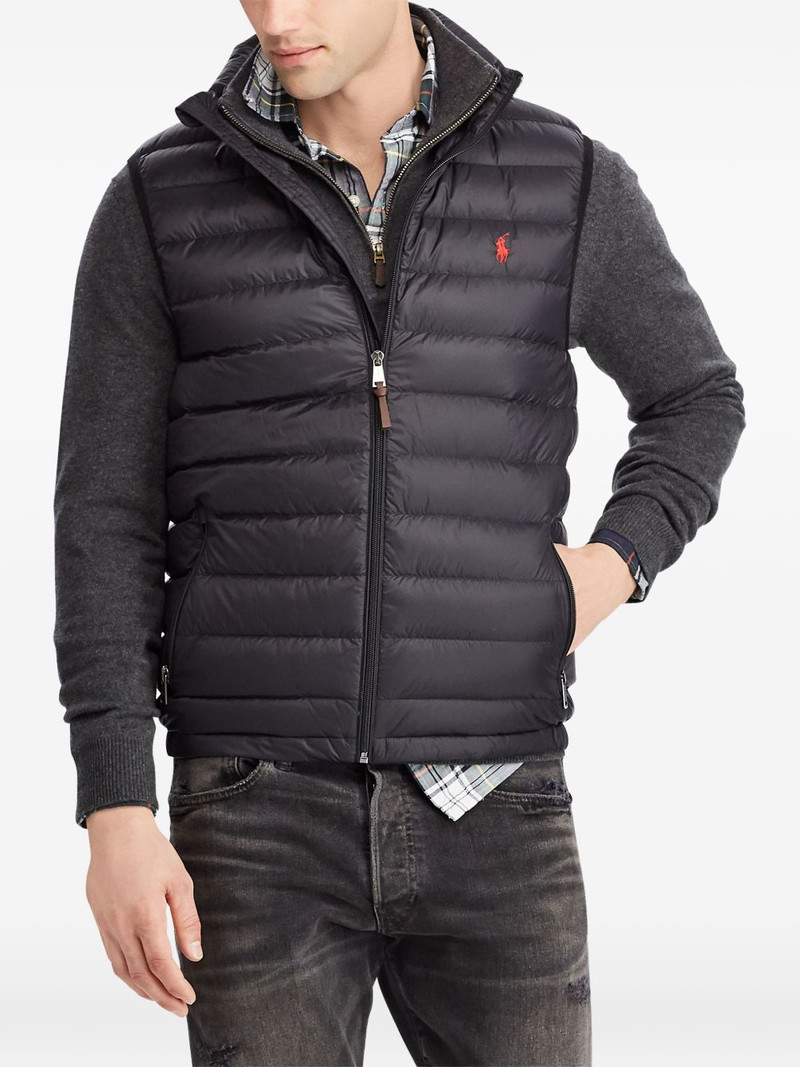 logo-embroidered padded gilet 3