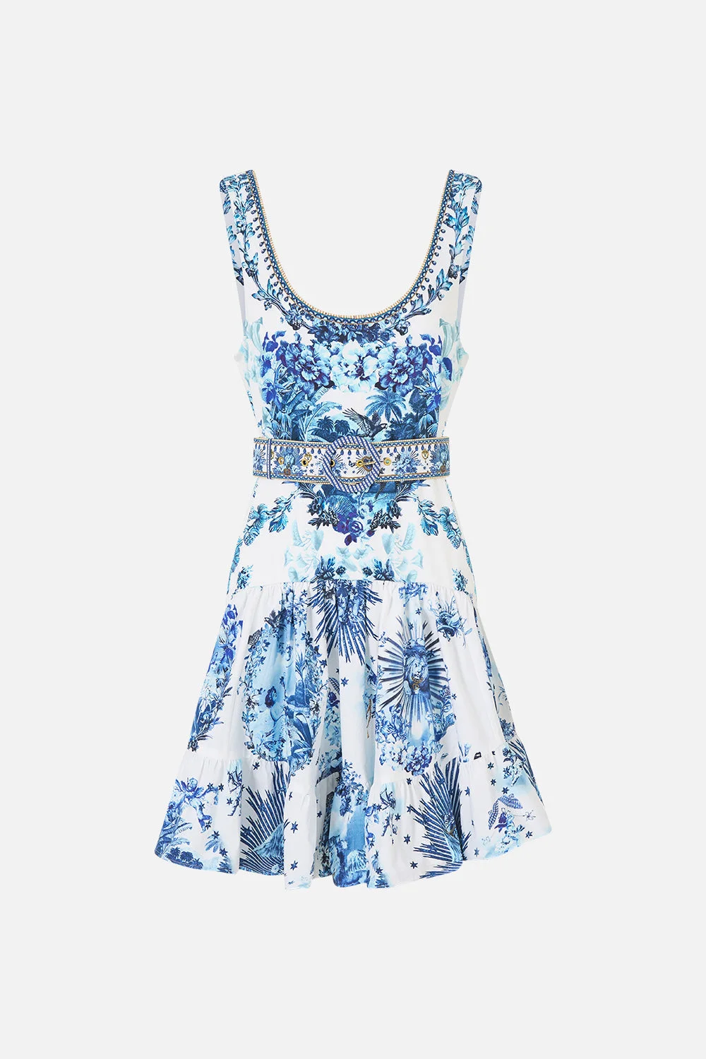 JERSEY BODICE SHORT DRESS WITH BELT THE PORCELAIN PARLOUR - 1