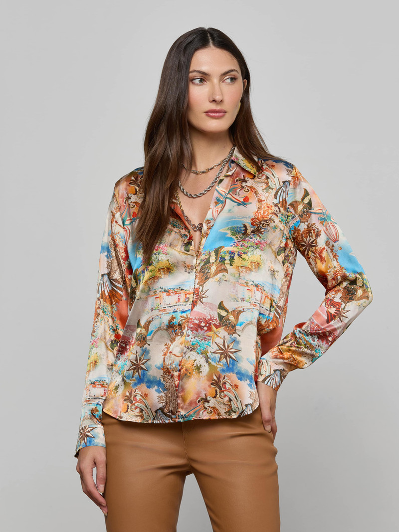 L'AGENCE Tyler Silk Blouse outlook