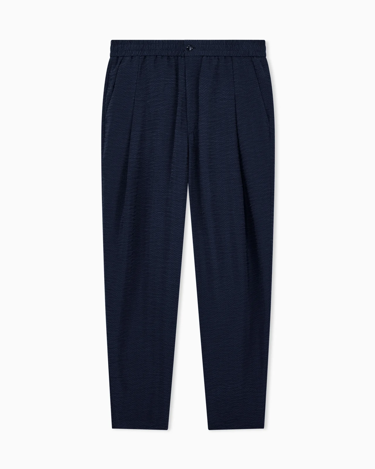 TROUSERS REGULAR FIT IN MICRO JACQUARD CHEVRON CUPRO - 1