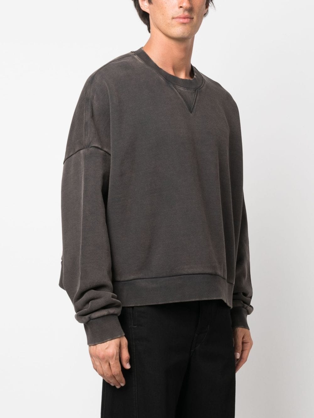 mélange-effect cotton sweatshirt - 4