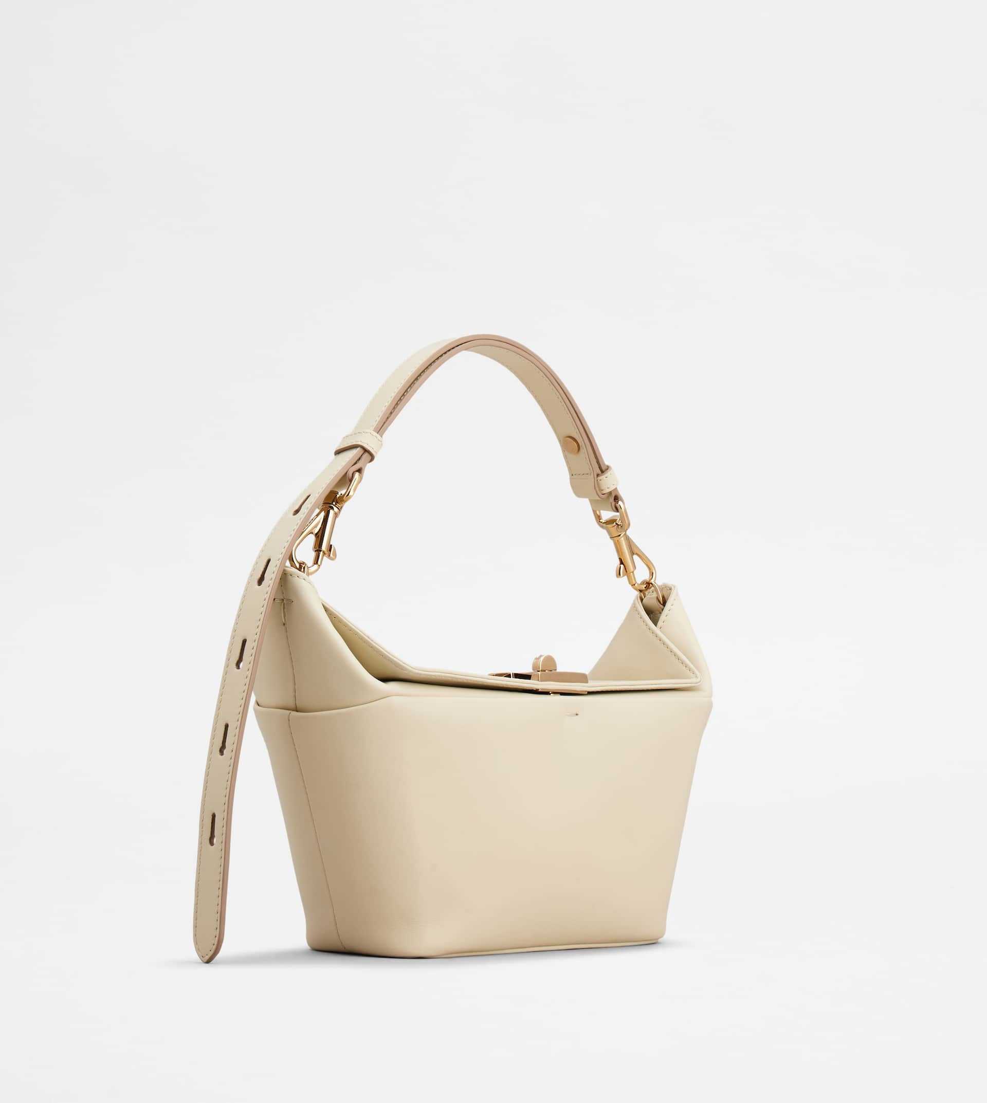 TOD'S TIMELESS T BOX BAG IN LEATHER MINI - BEIGE - 5