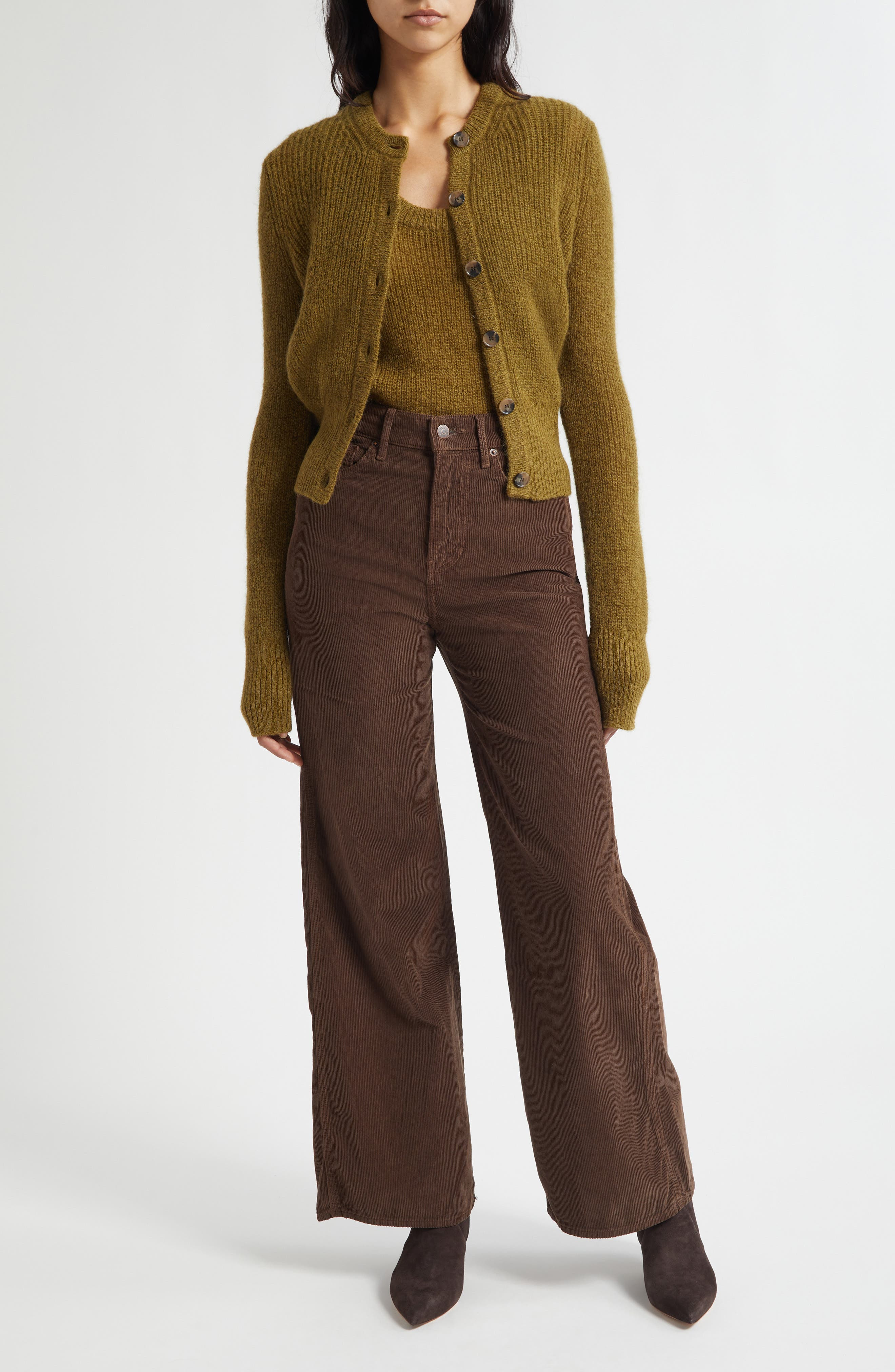 Veronica Beard Gilmour Crop Cardigan in Moss at Nordstrom - 2
