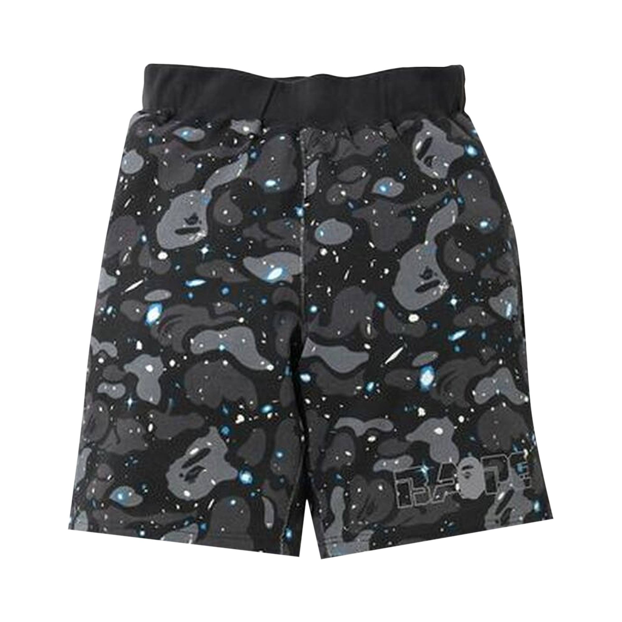 BAPE Space Camo Sweat Wide Shorts 'Black' - 1